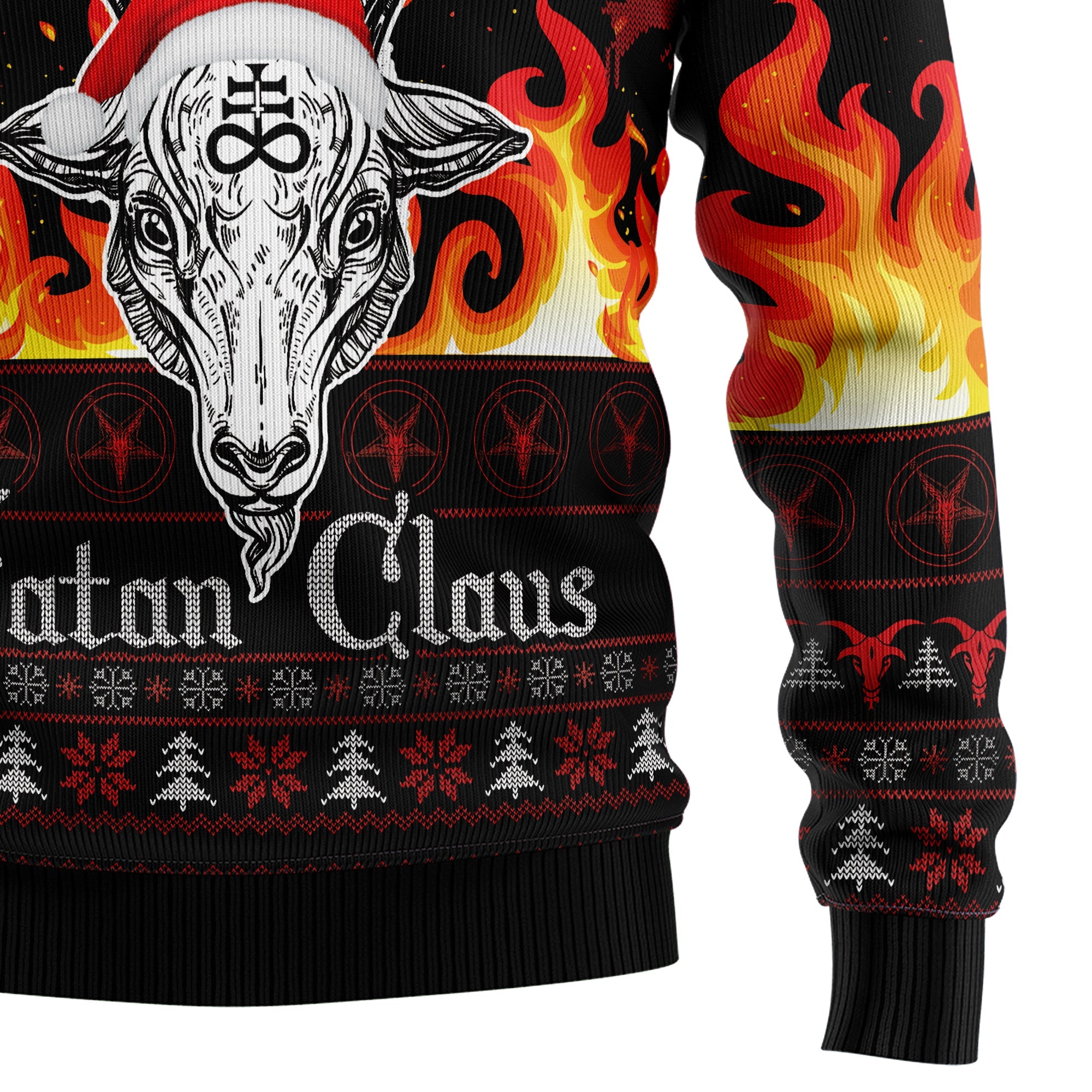 Satan Claus Merry Christmas Hail Satanic Ugly Christmas Sweater - Holiday Party Outfit for Men Women, Funny Xmas Gift