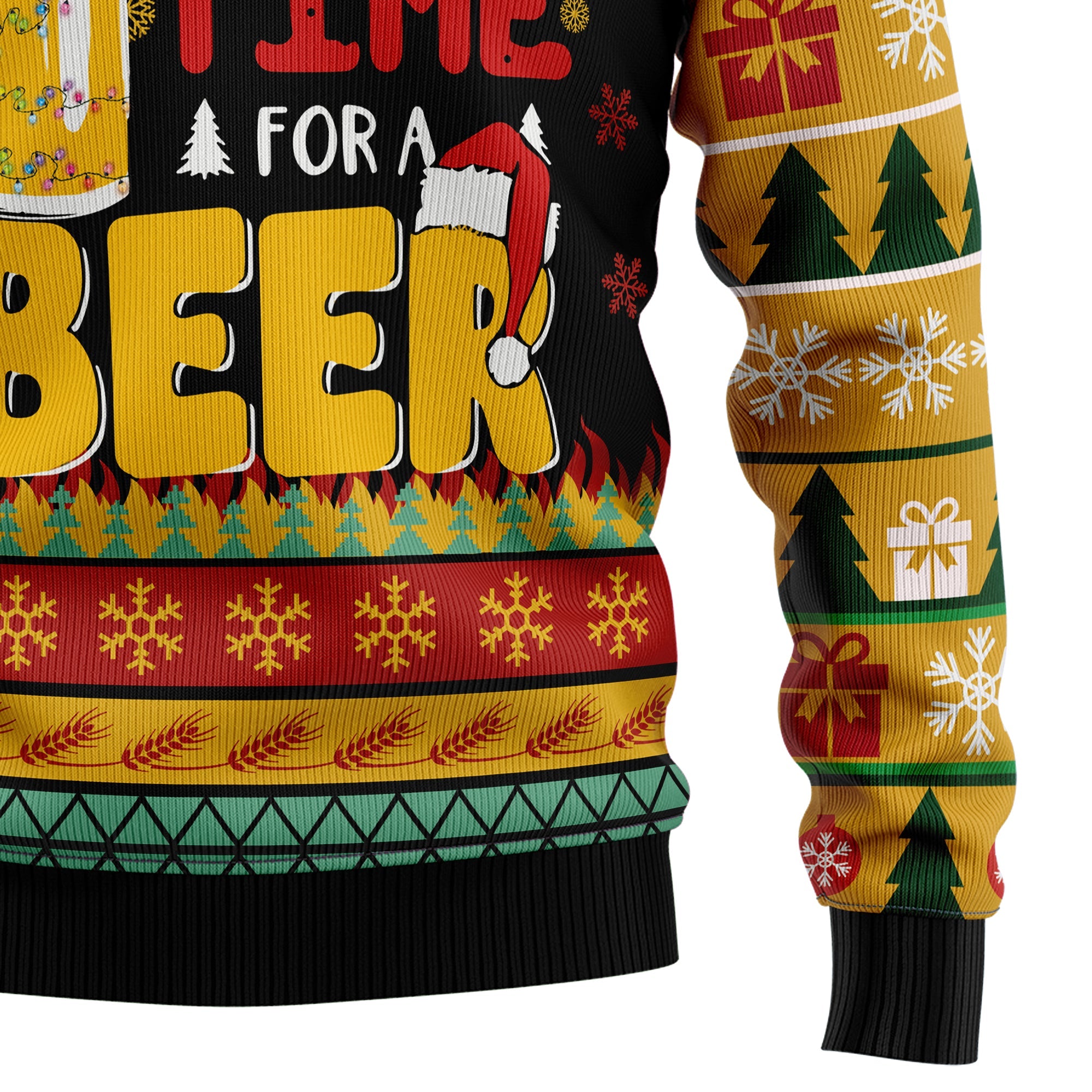 Beer Lover Ugly Christmas Sweater - It's The Most Wonderful Time For A Beer, Christmas Party Outfit for Men and Women