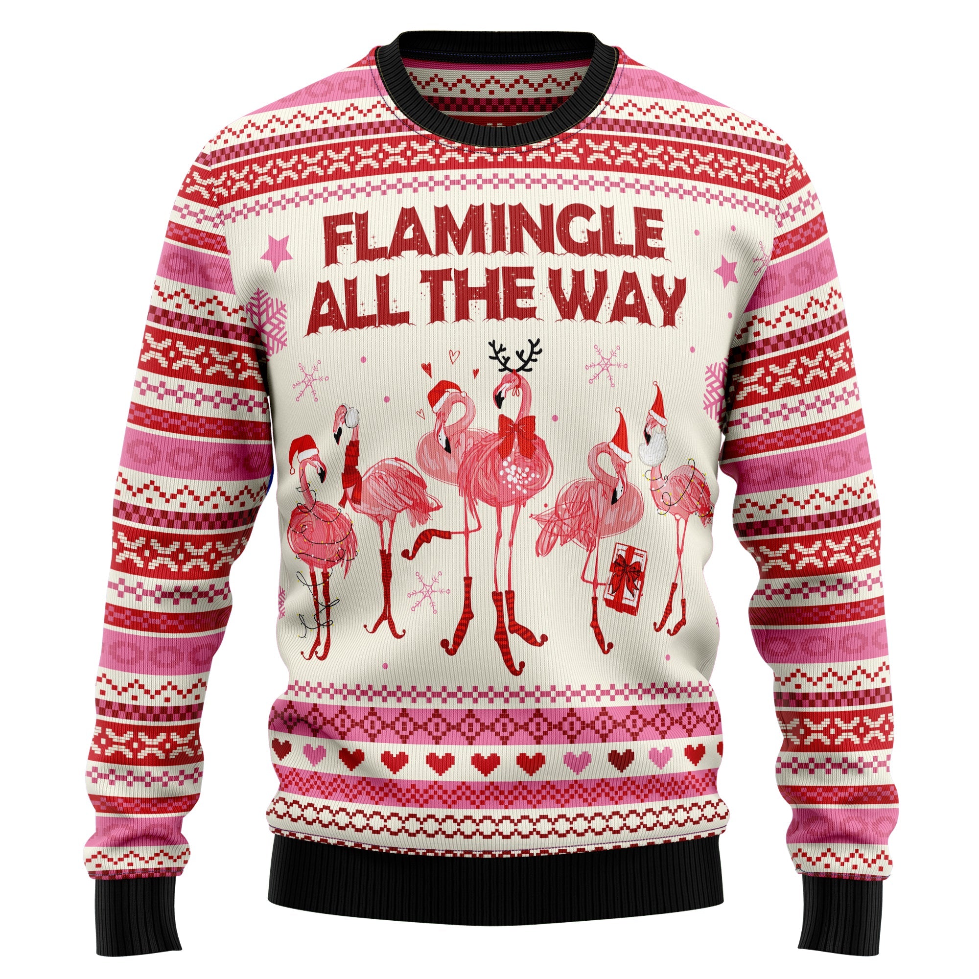 Flamingo Flamingle All The Ways Ugly Christmas Sweater - Funny Holiday Party Outfit for Men and Women, Xmas Gift 2026