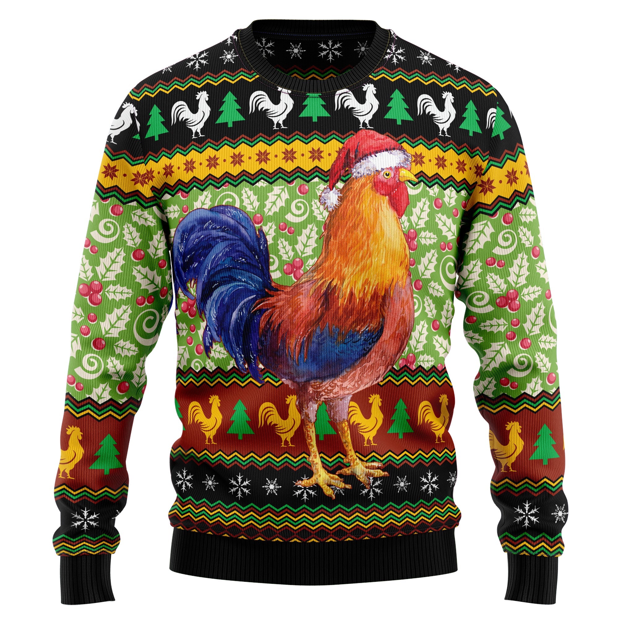 Chicken Cluck-ry Christmas Ugly Christmas Sweater, Chicken Lover Holiday Sweater, Farm Xmas Gift for Men Women