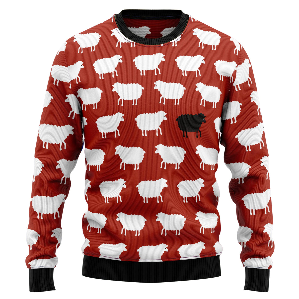 Sheep Black And White Ugly Christmas Sweater, Sheep Christmas Sweater, Farm Animal Holiday Gift for Men Women