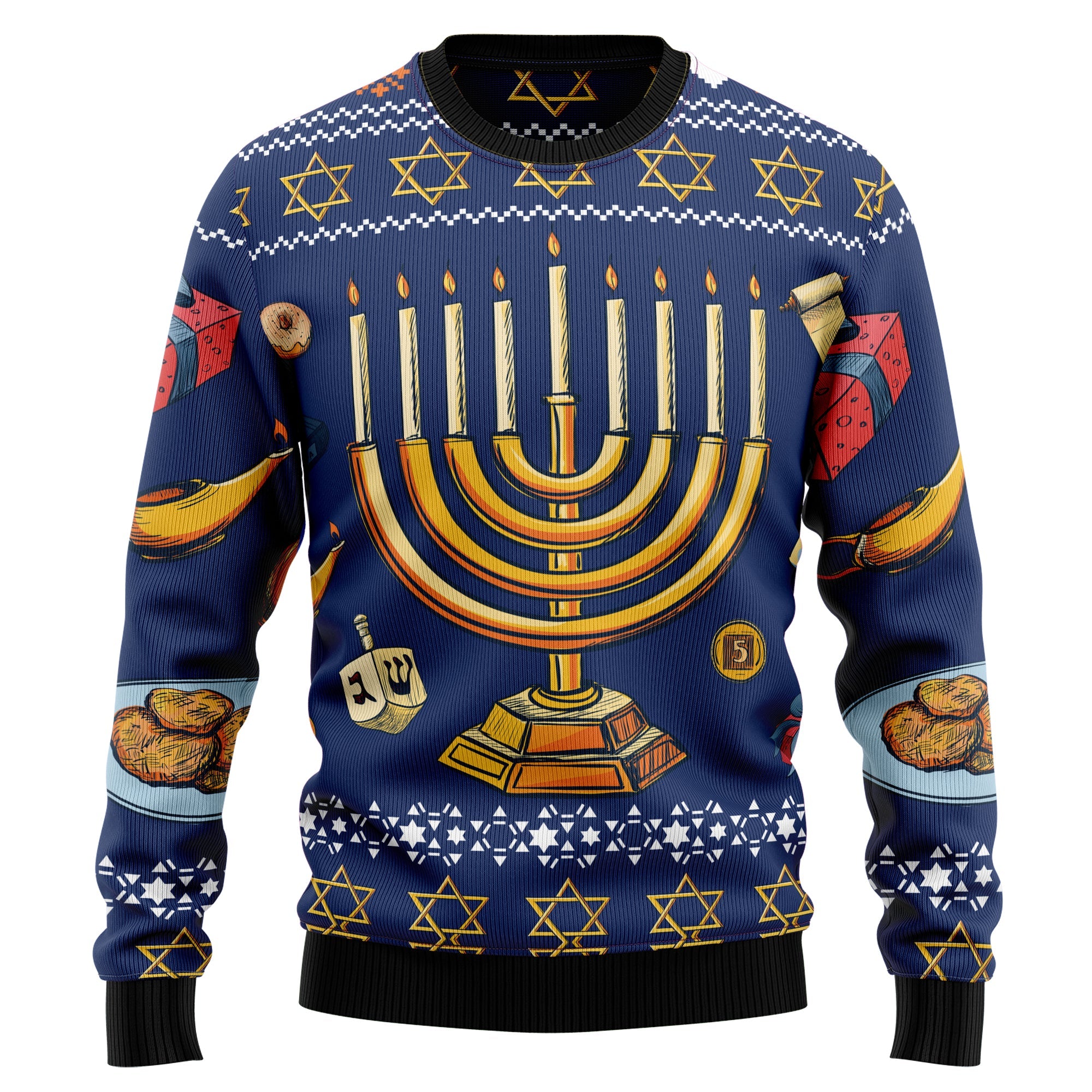 Jewish Hanukkah Ugly Christmas Sweater - Funny Holiday Party Pullover for Men and Women, Festive Christmas Gift 2026