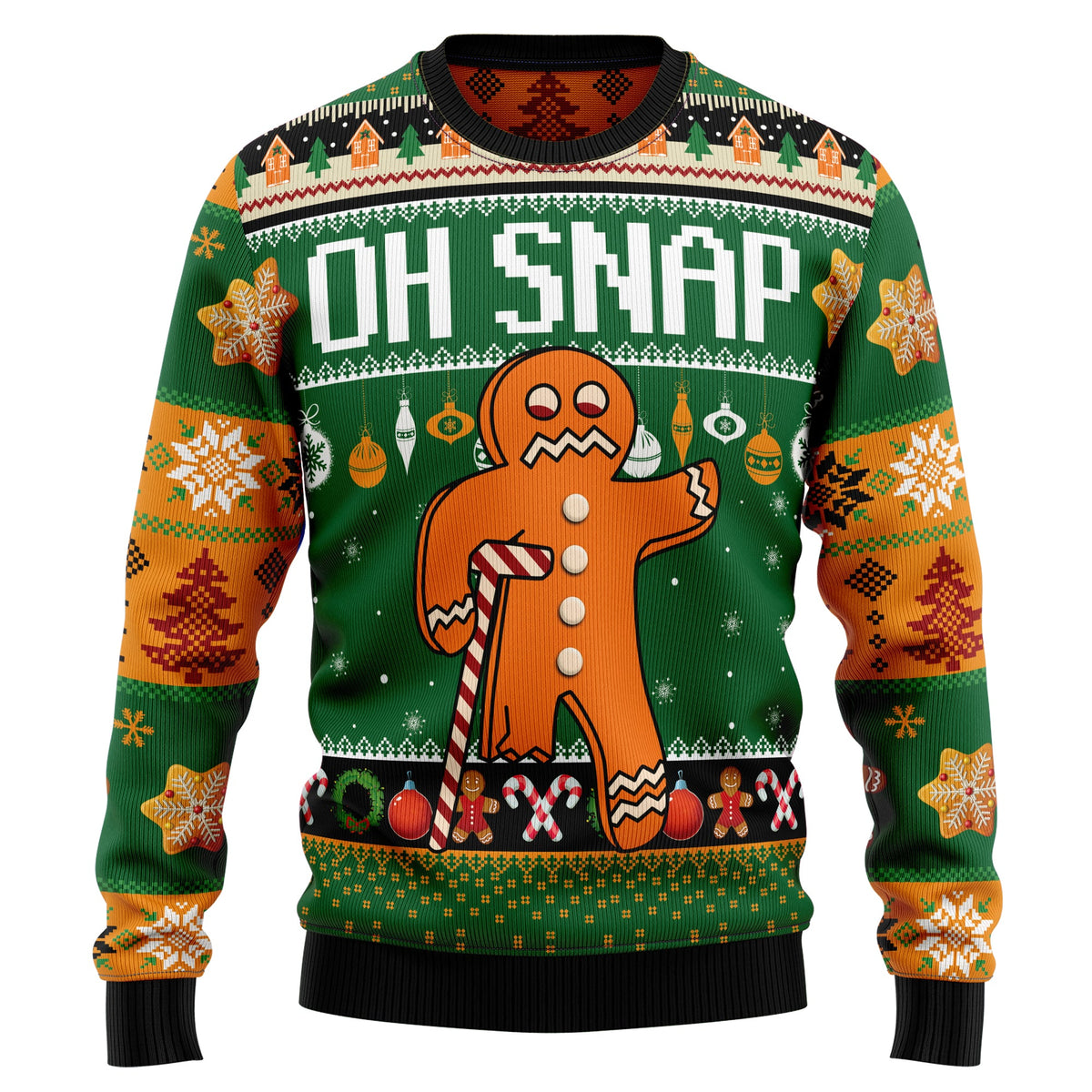 Oh Snap Gingerbread Ugly Christmas Sweater, Gingerbread Christmas Sweater, Funny Holiday Gift for Men and Women