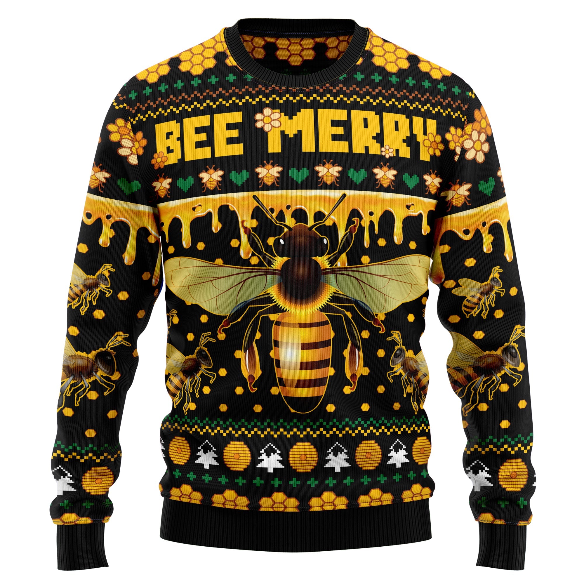 Bee Merry Ugly Christmas Sweater - Funny Holiday Party Pullover for Men and Women, Festive Christmas Gift 2026