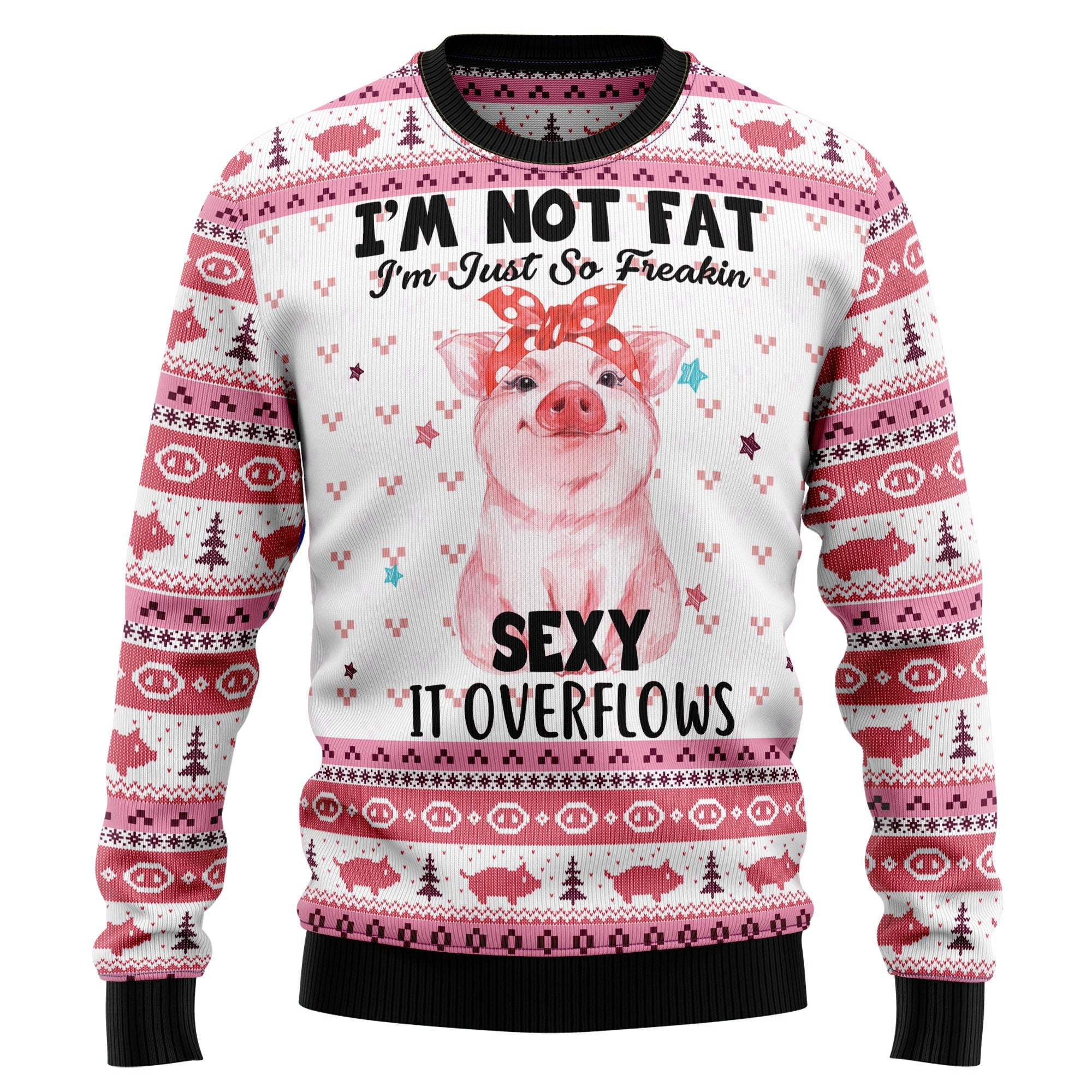 Pig Overflows Ugly Christmas Sweater - Funny Holiday Party Pullover for Men and Women, Festive Christmas Gift 2026