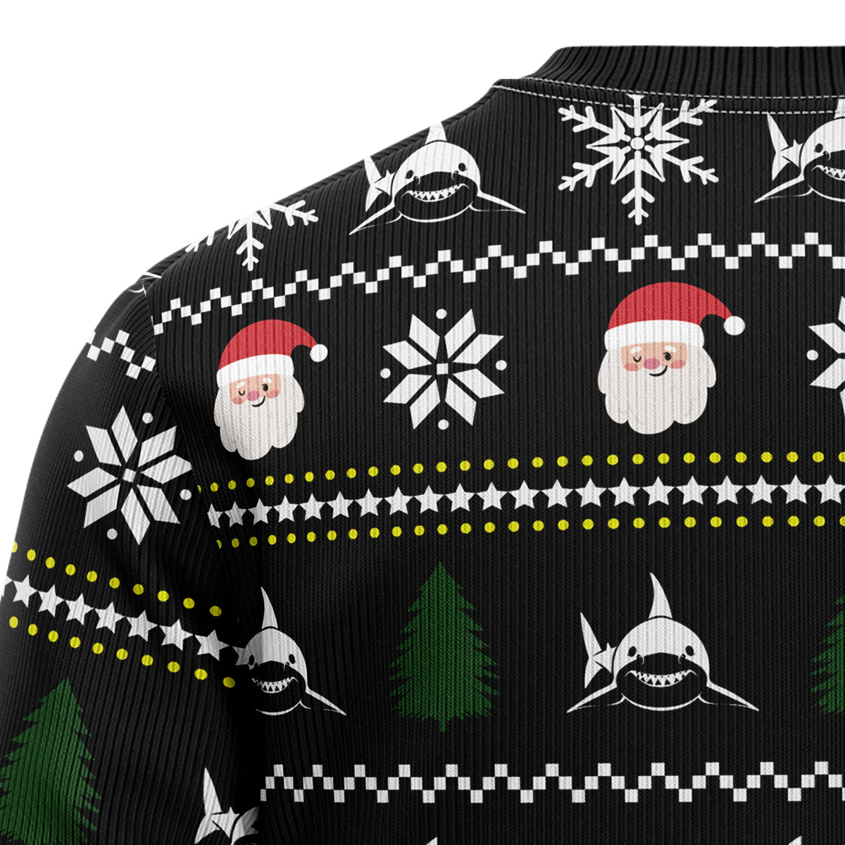 Santa Jaws Shark Christmas Sweater - Funny Ugly Christmas Sweater for Men and Women, Unisex Holiday Party Outfit
