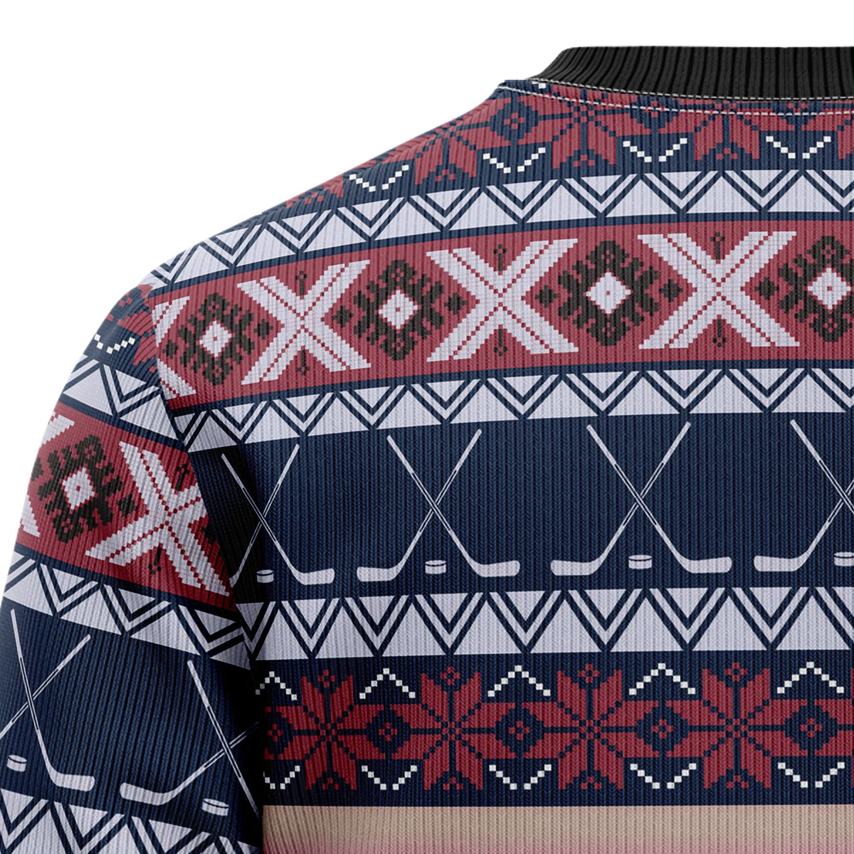 Santa Hockey Christmas Sweater - Funny Ugly Christmas Sweater for Men and Women, Unisex Holiday Party Outfit