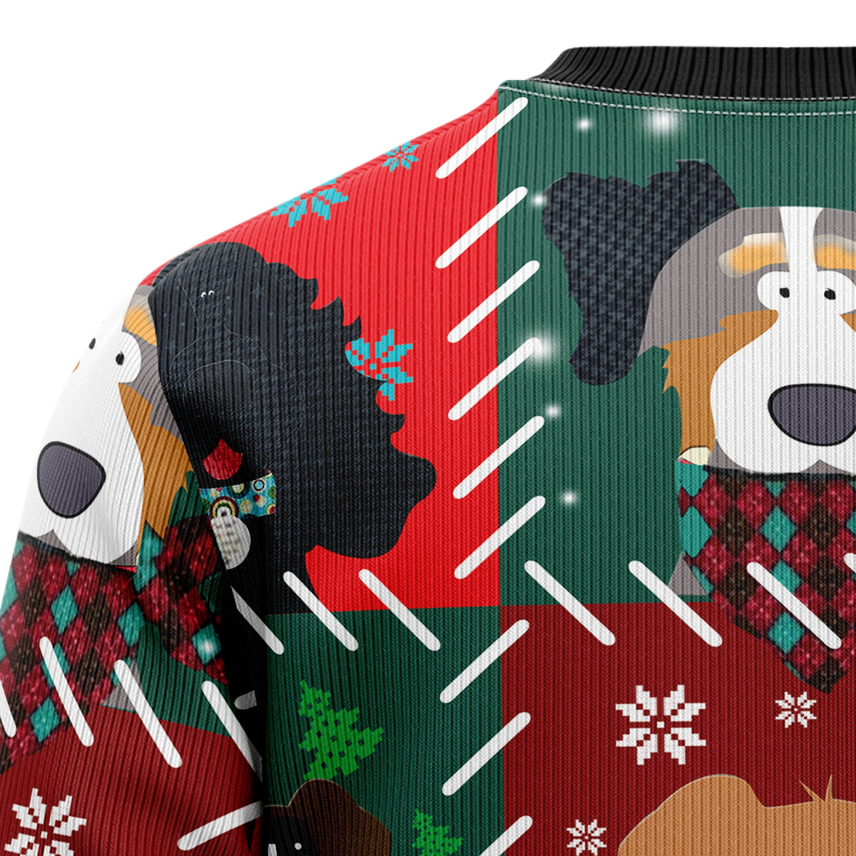 Dog Face Christmas Sweater - Funny Ugly Christmas Sweater for Men and Women, Unisex Holiday Party Outfit