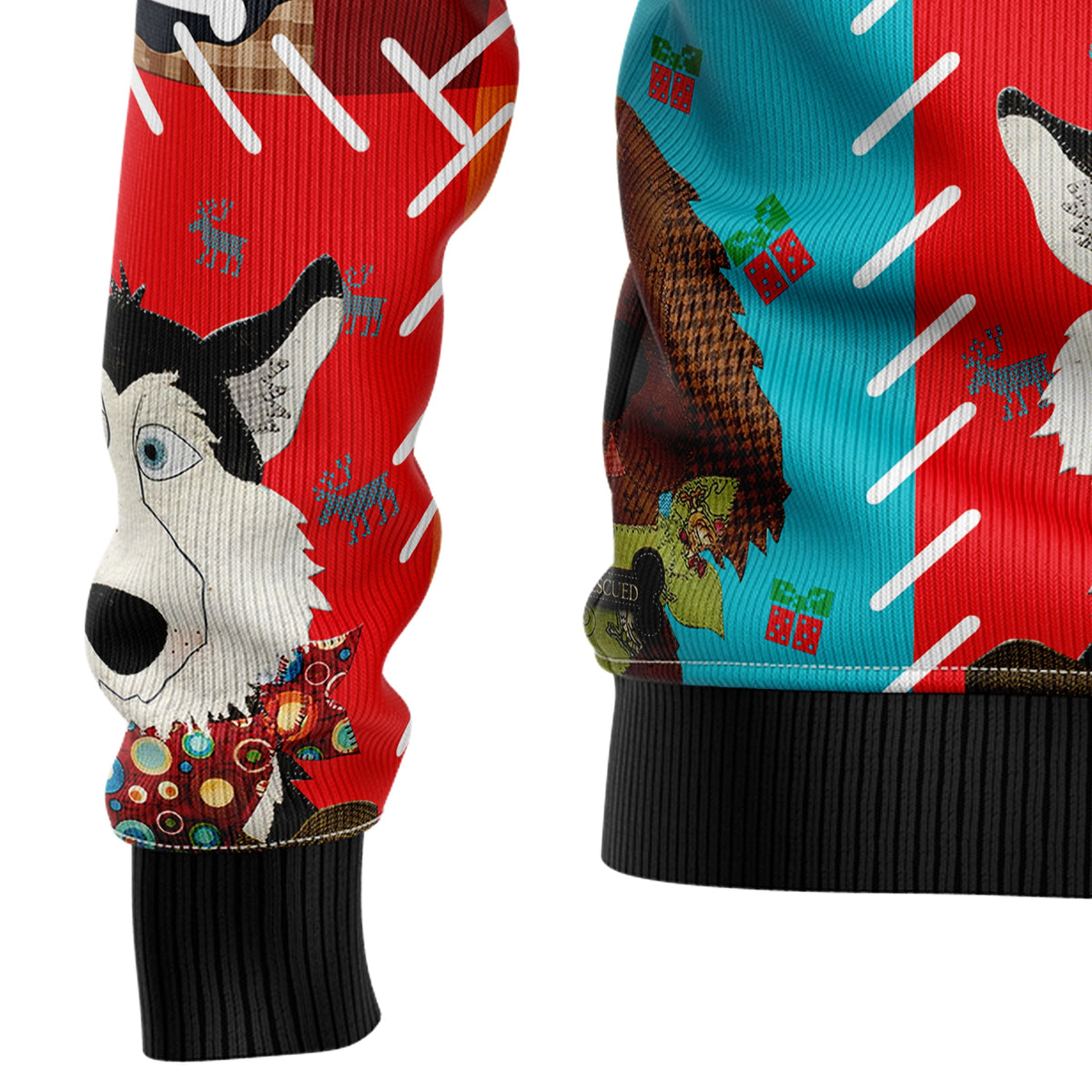 Dog Face Christmas Sweater - Funny Ugly Christmas Sweater for Men and Women, Unisex Holiday Party Outfit