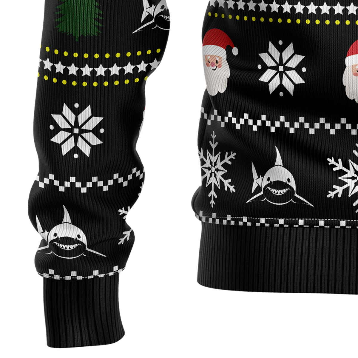 Santa Jaws Shark Christmas Sweater - Funny Ugly Christmas Sweater for Men and Women, Unisex Holiday Party Outfit