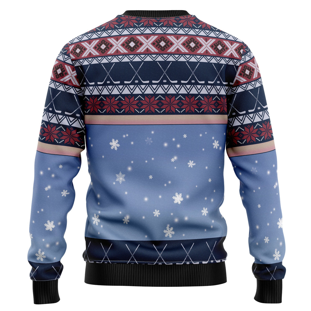 Santa Hockey Christmas Sweater - Funny Ugly Christmas Sweater for Men and Women, Unisex Holiday Party Outfit