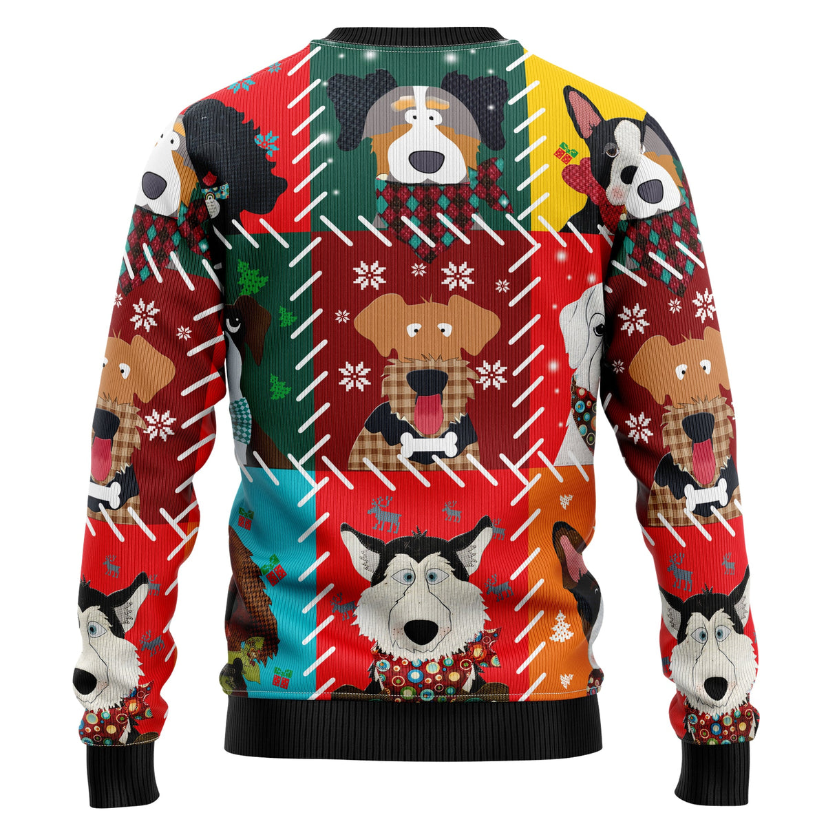 Dog Face Christmas Sweater - Funny Ugly Christmas Sweater for Men and Women, Unisex Holiday Party Outfit