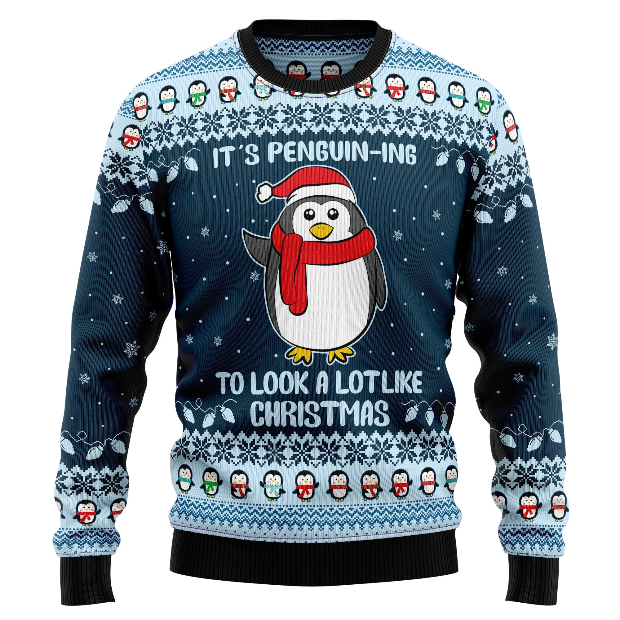 It's Penguin-ing christmas Ugly Christmas Sweater - Unisex Holiday Party Pullover, Funny Christmas Gift for Men Women