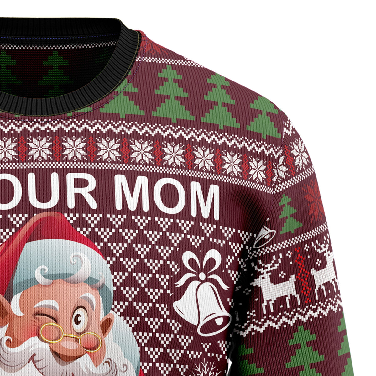Ask Your Mom If I Am Real Santa Sweater - Funny Ugly Christmas Sweater for Men and Women, Unisex Holiday Party Outfit