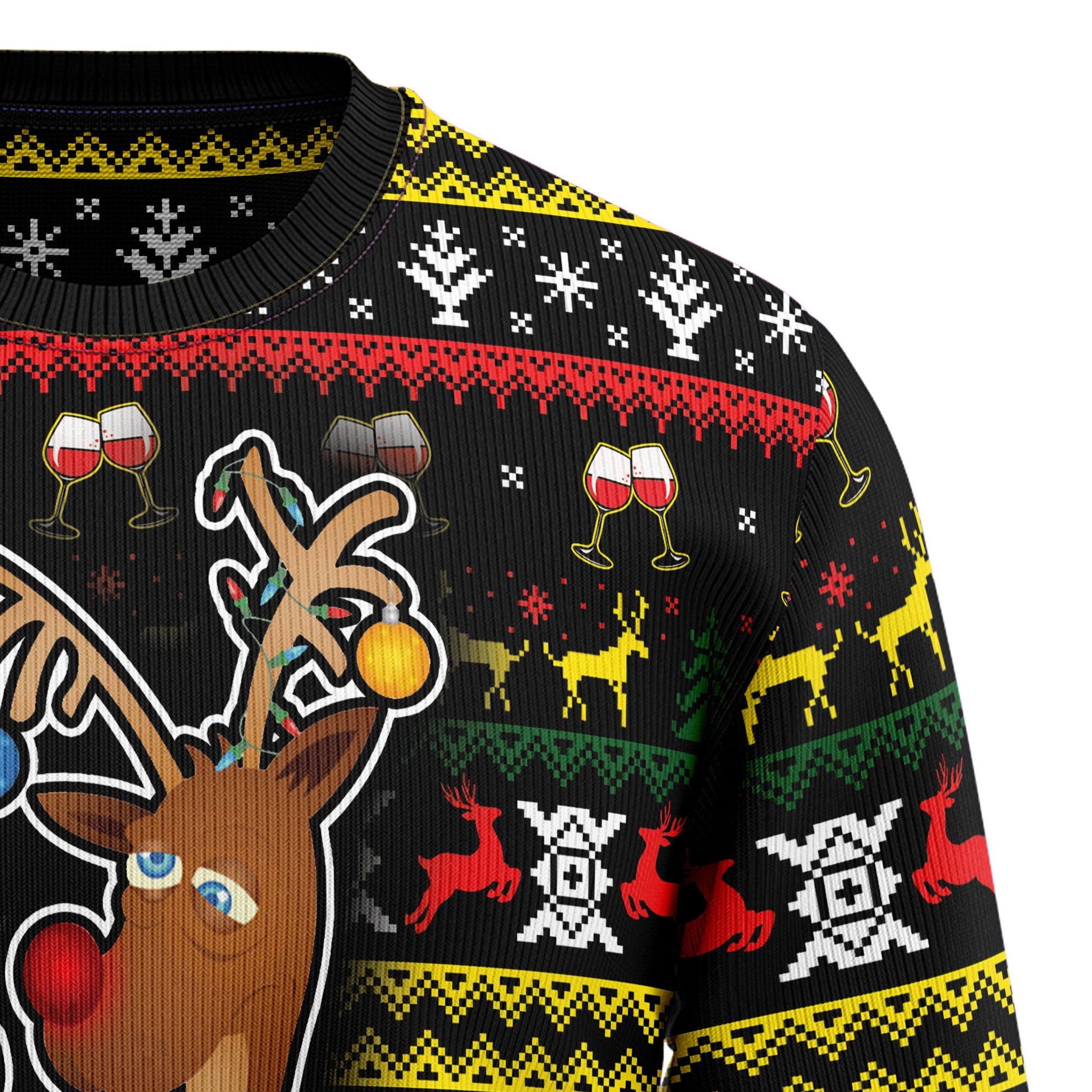 Reindeer Ugly Christmas Sweater - Time To Get Blitzened, Funny Holiday Party Outfit for Men and Women, Xmas Gift 2026