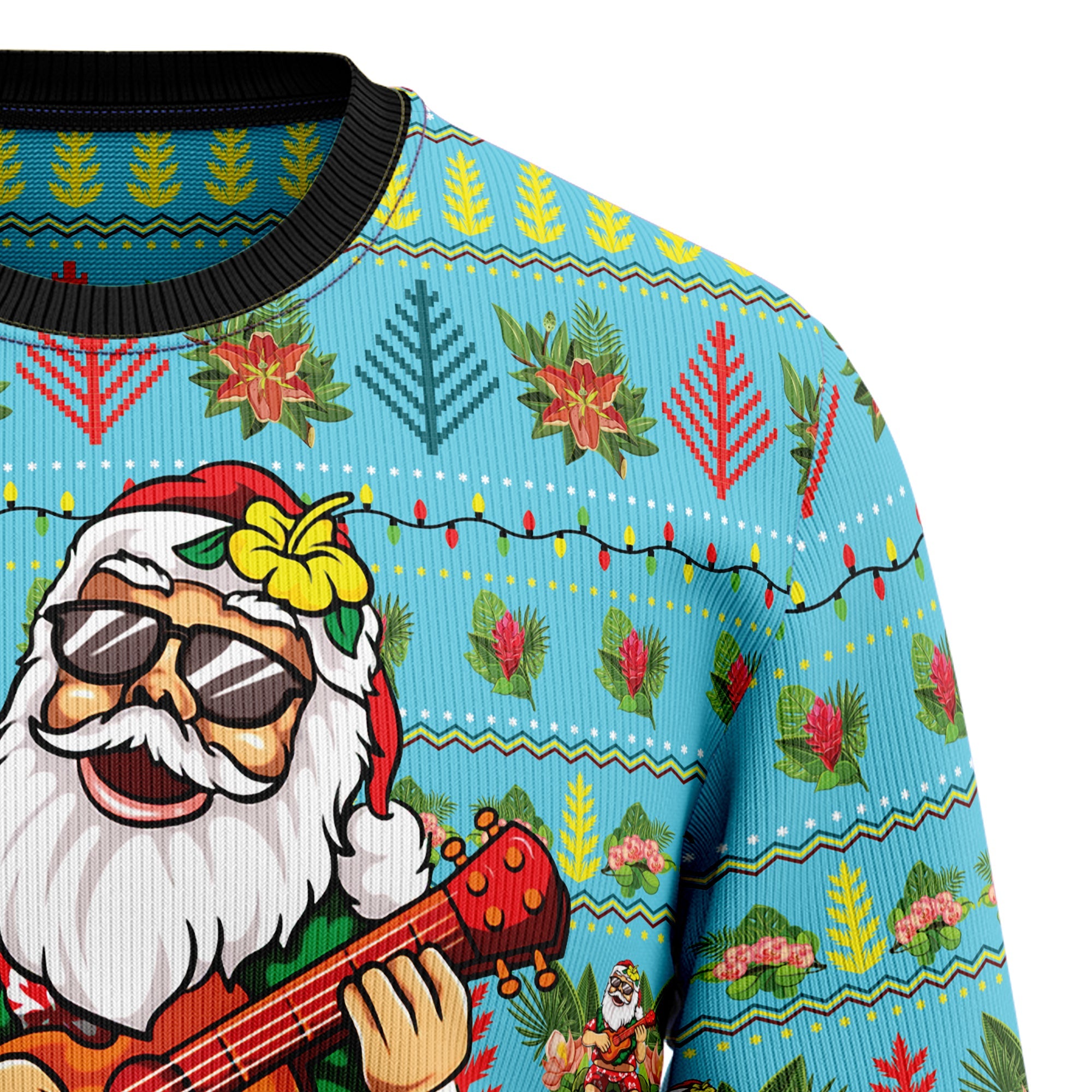 Hawaiian Christmas Santa Claus Ugly Christmas Sweater - Funny Holiday Party Outfit for Men and Women, Xmas Gift 2026