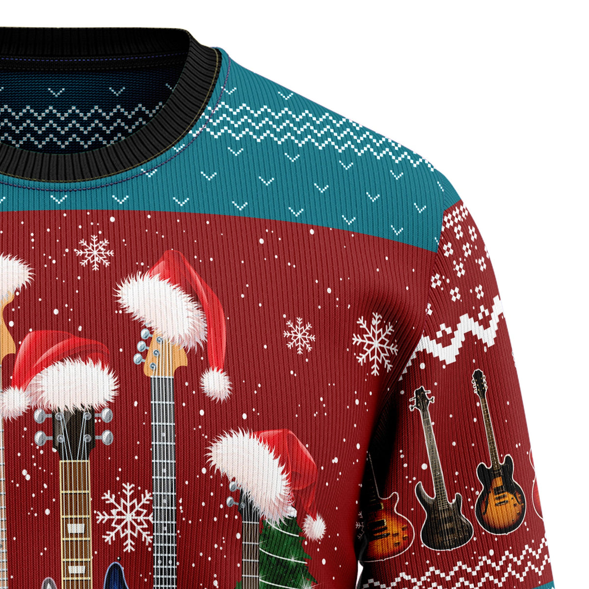 Guitar Christmas Ugly Christmas Sweater, Music Christmas Sweater, Guitar Player Holiday Gift for Men Women