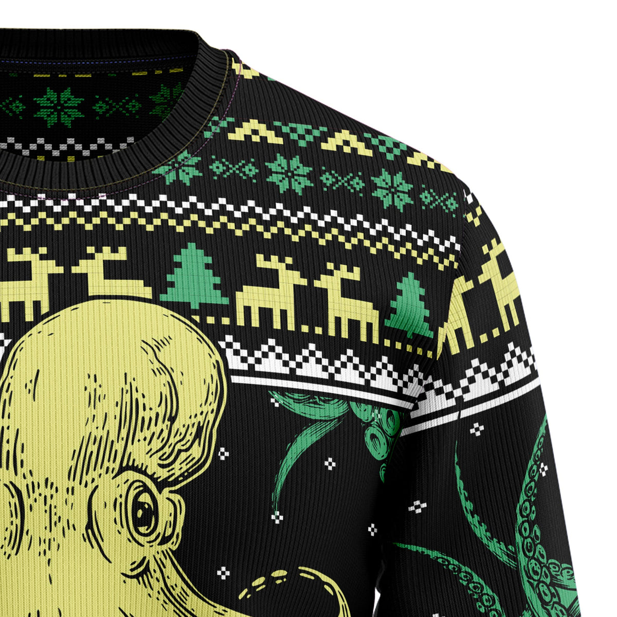 Cool Octopus Ugly Christmas Sweater, Funny Ocean Animal Christmas Sweater for Men Women, Unique Holiday Gift for Sea Life Fans