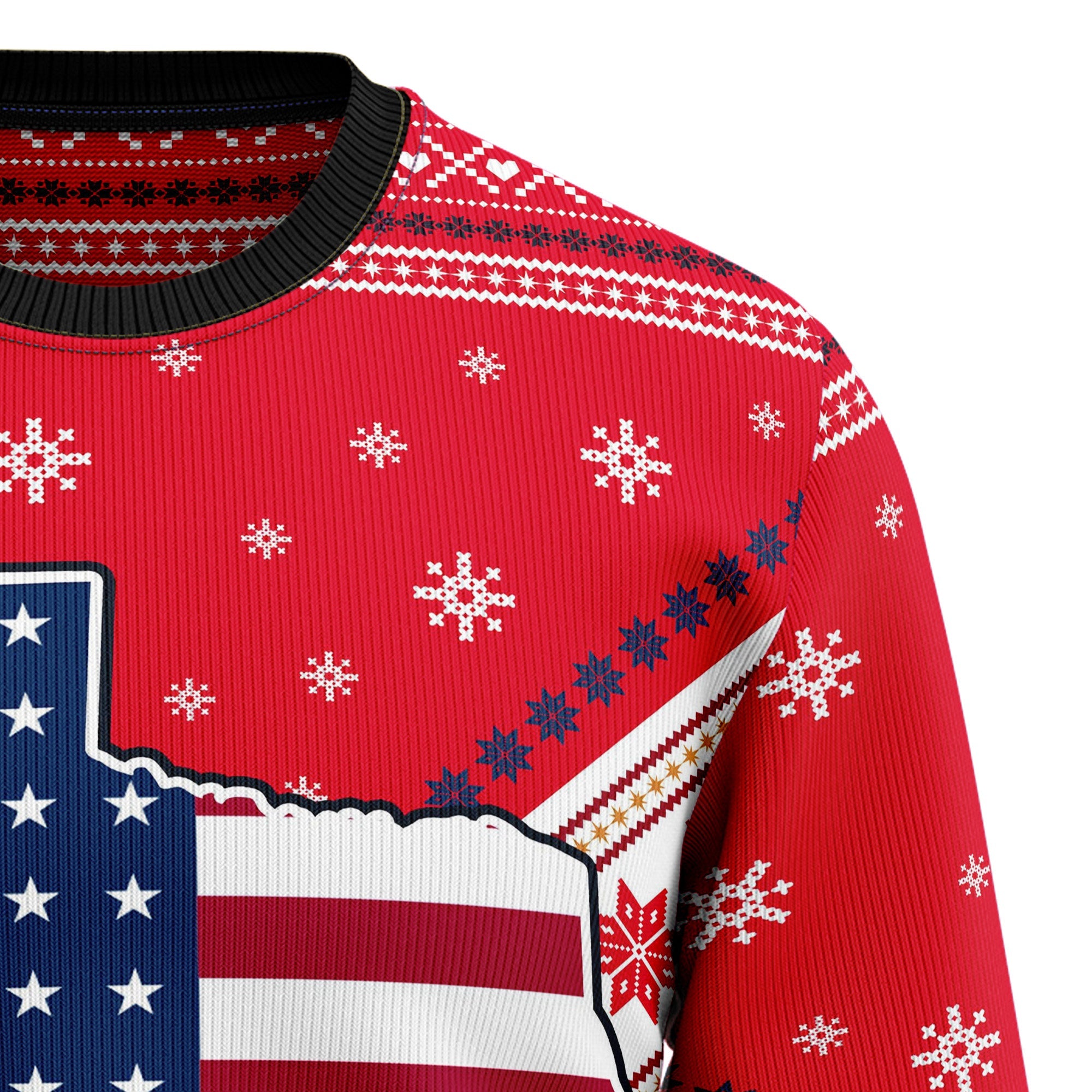 Texas Flag Ugly Christmas Sweater, USA Flag Holiday Pullover, Patriotic Christmas Party Outfit and Gift for Texas Lovers