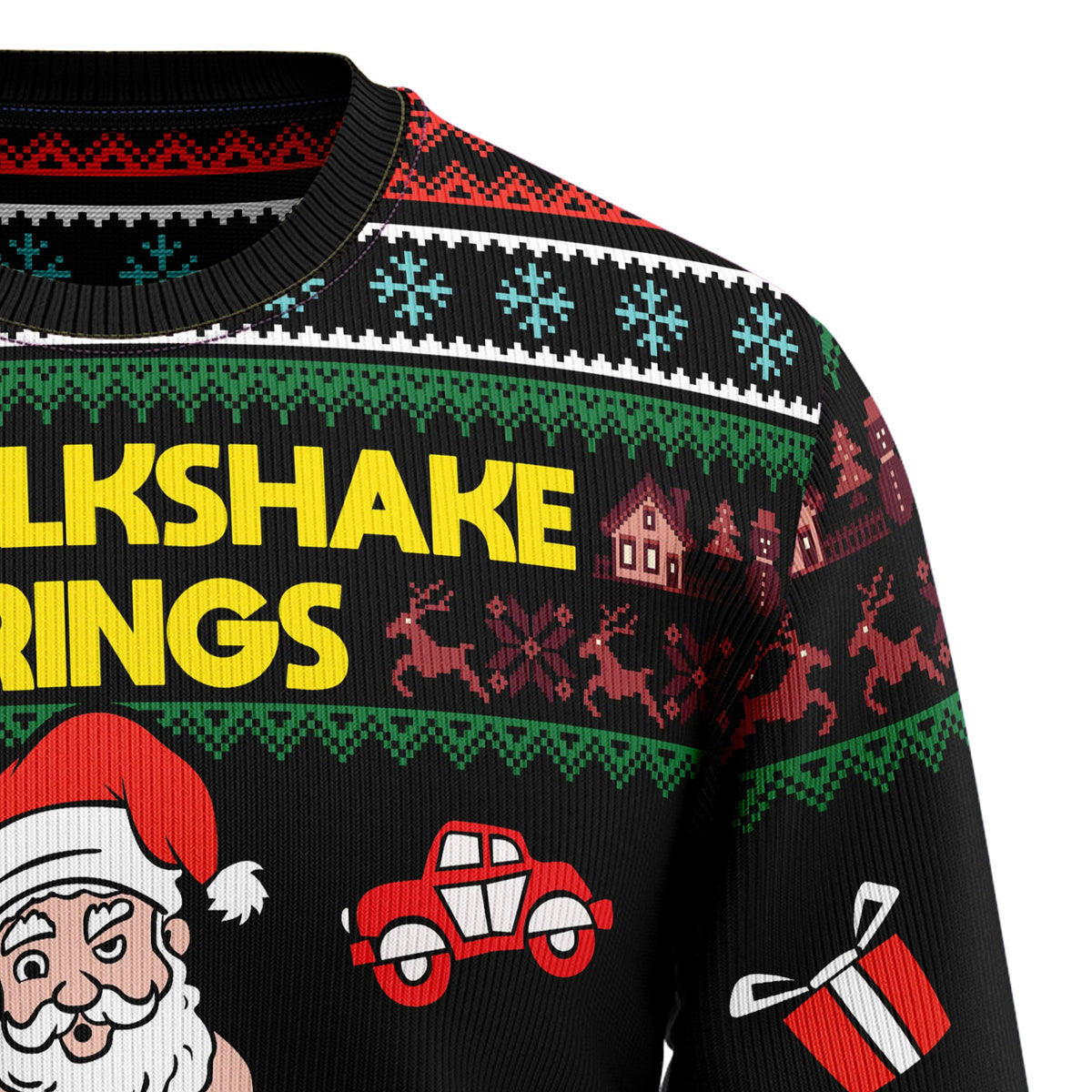 My Milkshake Brings Christmas Ugly Sweater, Funny Holiday Sweater for Adults, Cute Christmas Party Gift for Friends and Family