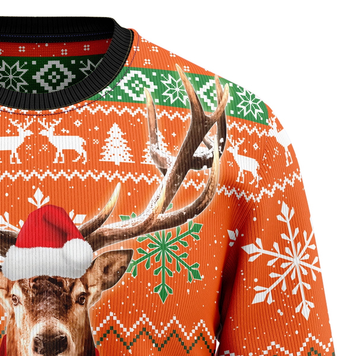 Deer Merry Huntmas Christmas Sweater - Funny Ugly Christmas Sweater for Men and Women, Unisex Holiday Party Outfit