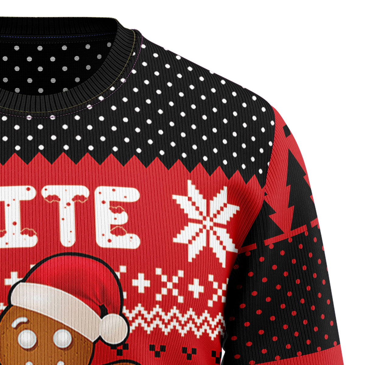 Christmas Bite Me Gingerbread Sweater - Funny Ugly Christmas Sweater for Men and Women, Unisex Holiday Party Outfit