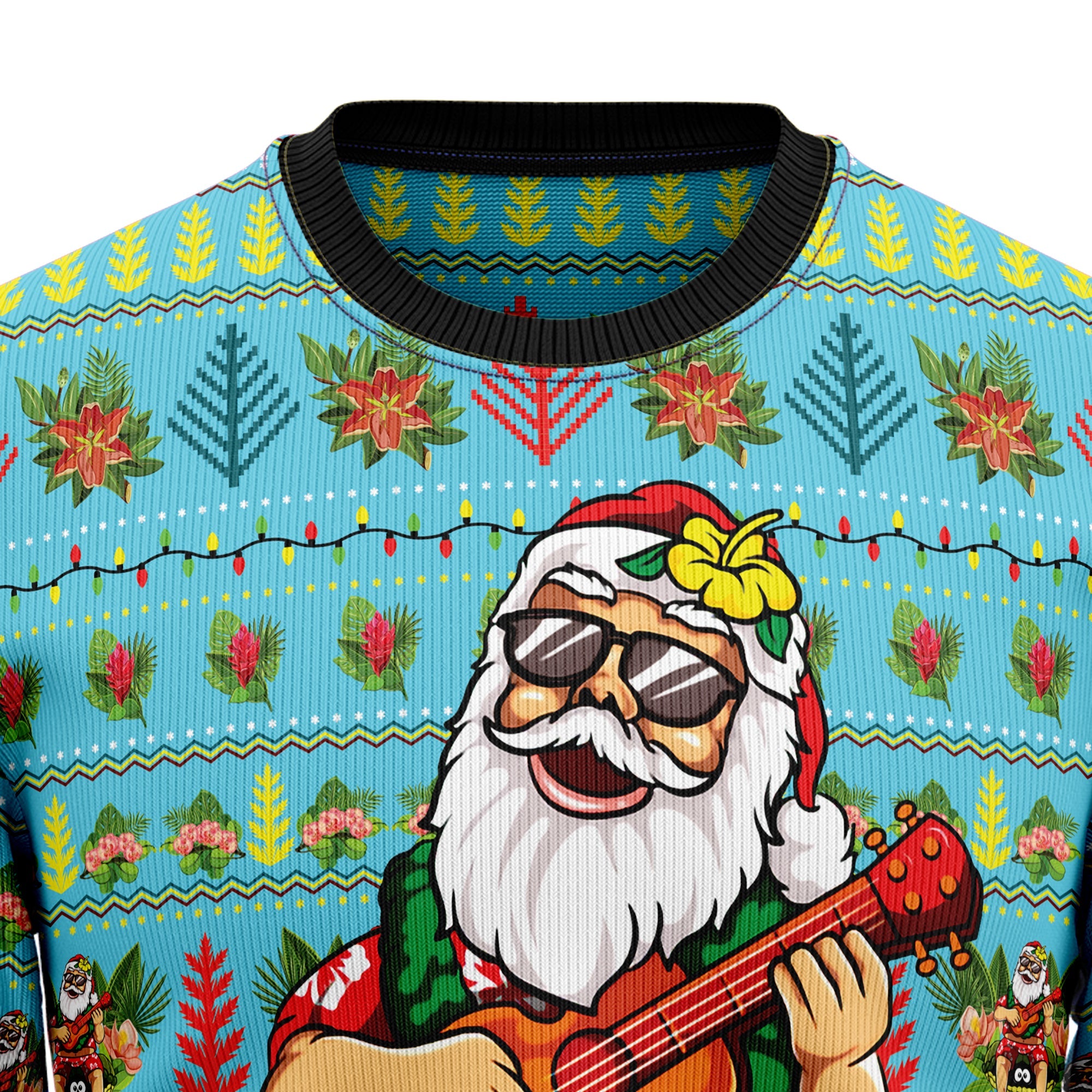 Hawaiian Christmas Santa Claus Ugly Christmas Sweater - Funny Holiday Party Outfit for Men and Women, Xmas Gift 2026