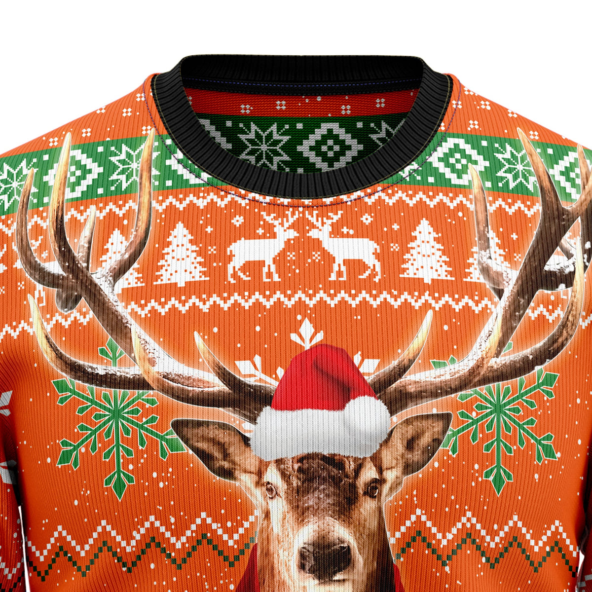Deer Merry Huntmas Christmas Sweater - Funny Ugly Christmas Sweater for Men and Women, Unisex Holiday Party Outfit