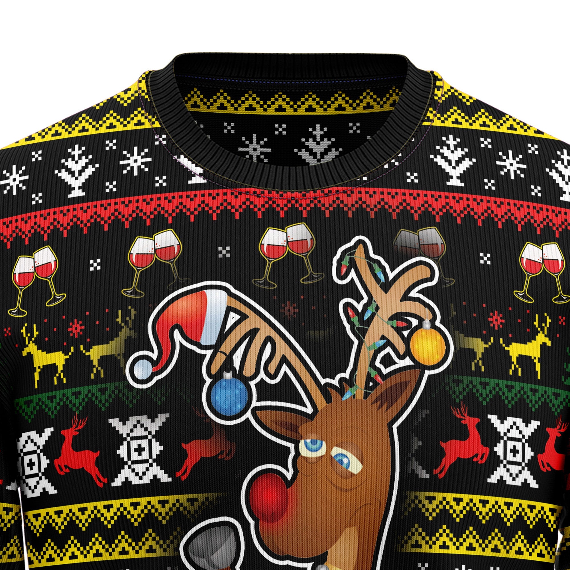 Reindeer Ugly Christmas Sweater - Time To Get Blitzened, Funny Holiday Party Outfit for Men and Women, Xmas Gift 2026
