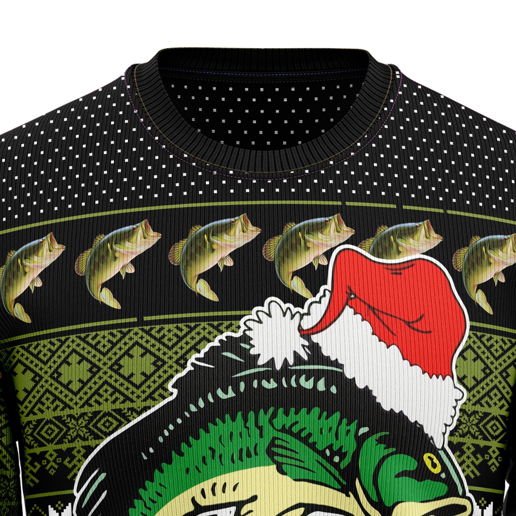 Fishing Merry Fishmas Ugly Christmas Sweater - Unisex Holiday Party Pullover, Funny Christmas Gift for Men Women
