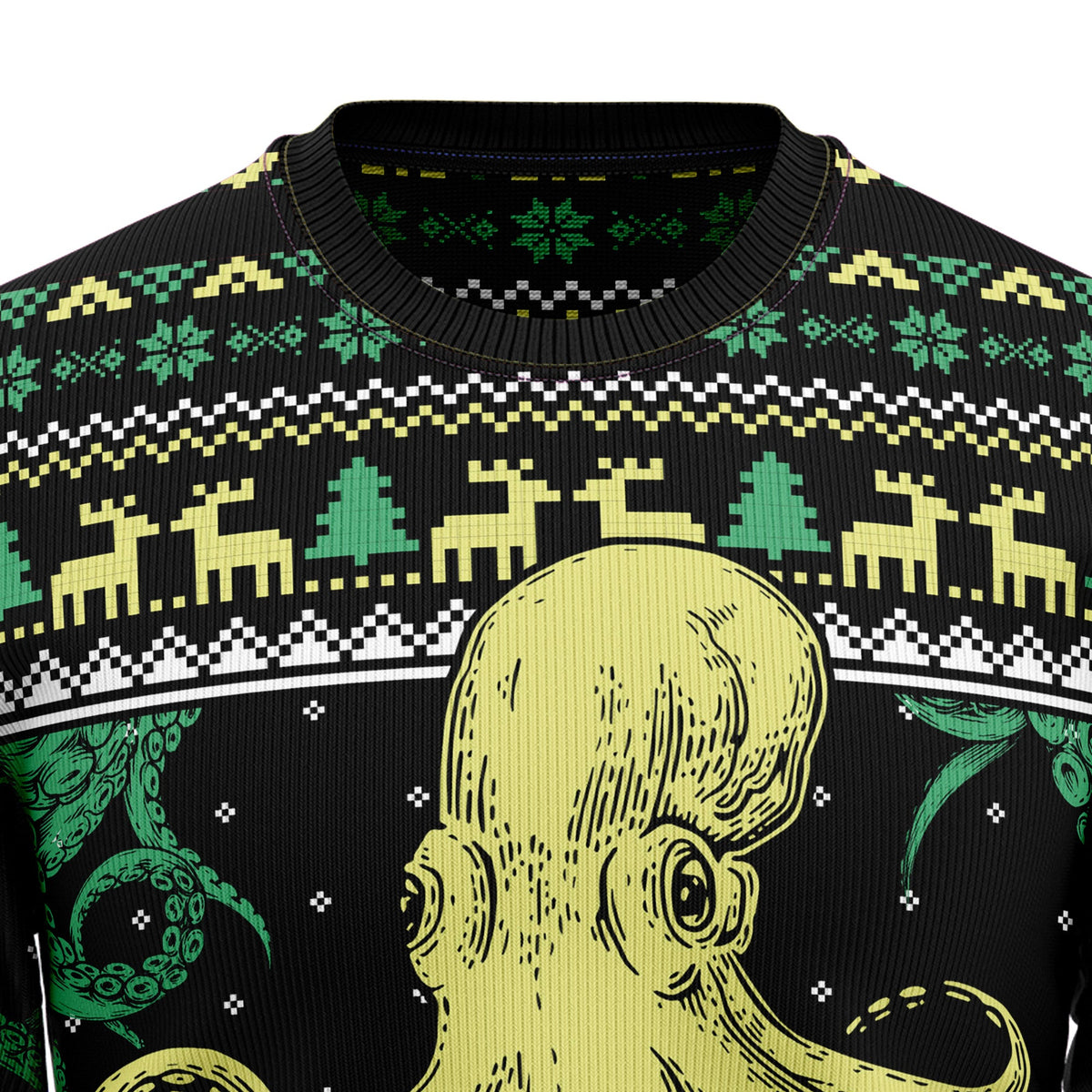 Cool Octopus Ugly Christmas Sweater, Funny Ocean Animal Christmas Sweater for Men Women, Unique Holiday Gift for Sea Life Fans