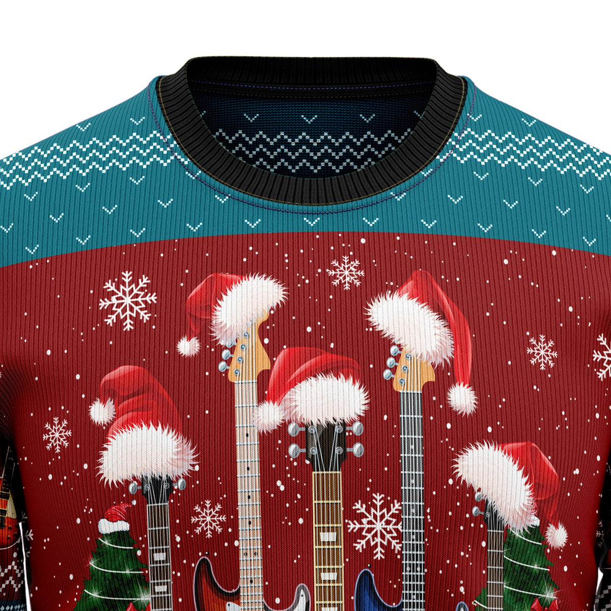 Guitar Christmas Ugly Christmas Sweater, Music Christmas Sweater, Guitar Player Holiday Gift for Men Women