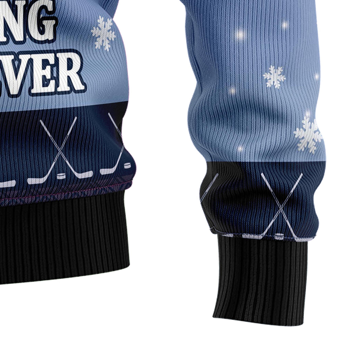 Santa Hockey Christmas Sweater - Funny Ugly Christmas Sweater for Men and Women, Unisex Holiday Party Outfit