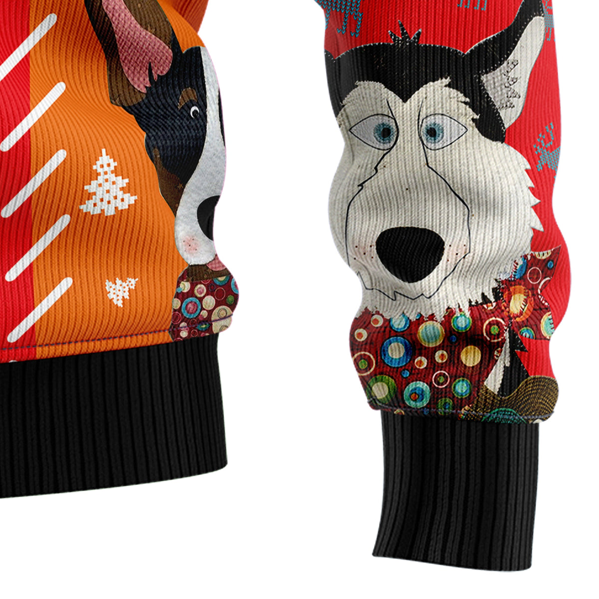 Dog Face Christmas Sweater - Funny Ugly Christmas Sweater for Men and Women, Unisex Holiday Party Outfit