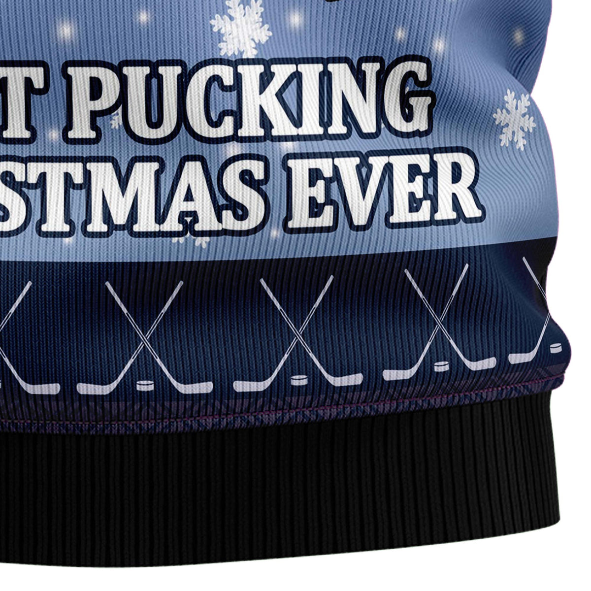Santa Hockey Christmas Sweater - Funny Ugly Christmas Sweater for Men and Women, Unisex Holiday Party Outfit