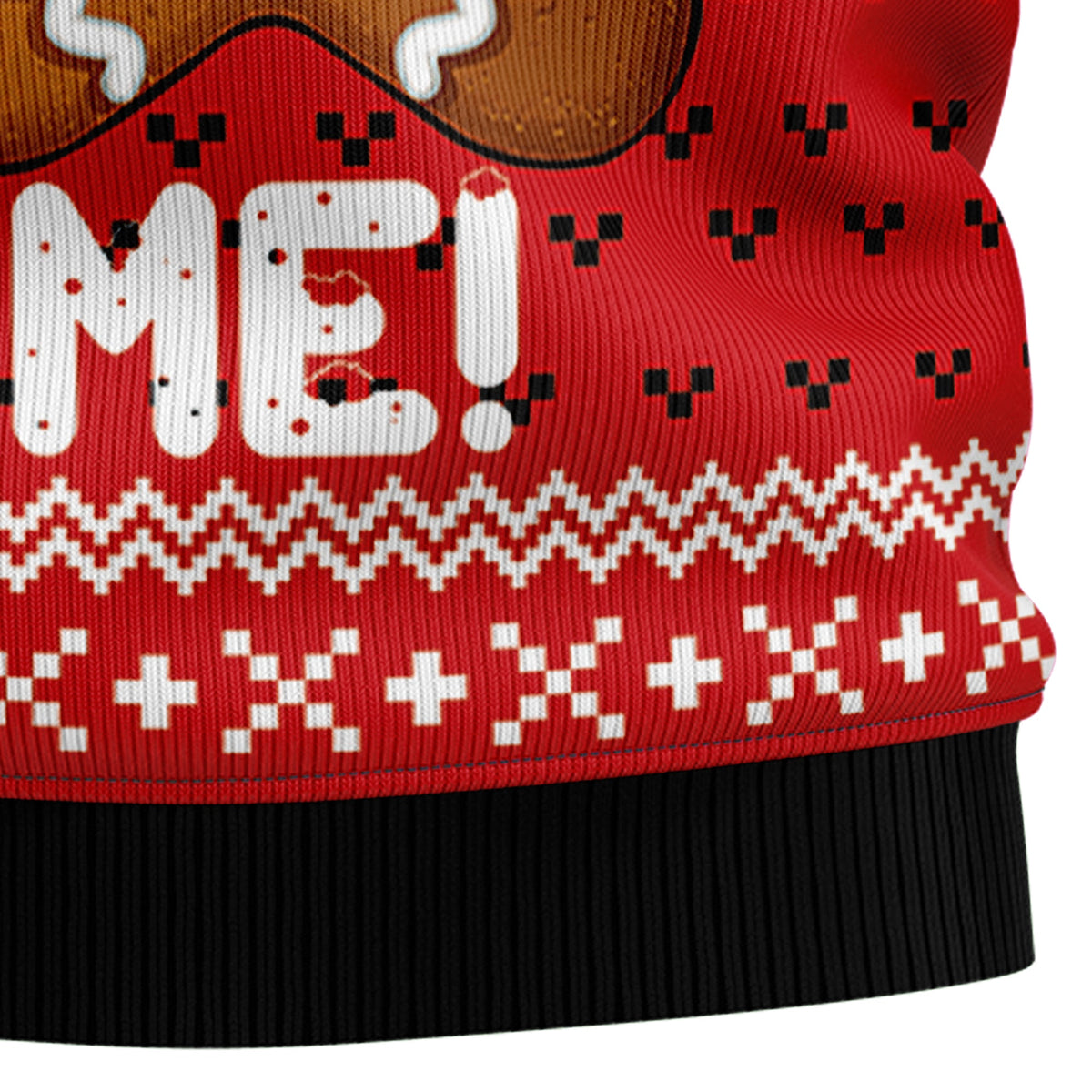 Christmas Bite Me Gingerbread Sweater - Funny Ugly Christmas Sweater for Men and Women, Unisex Holiday Party Outfit