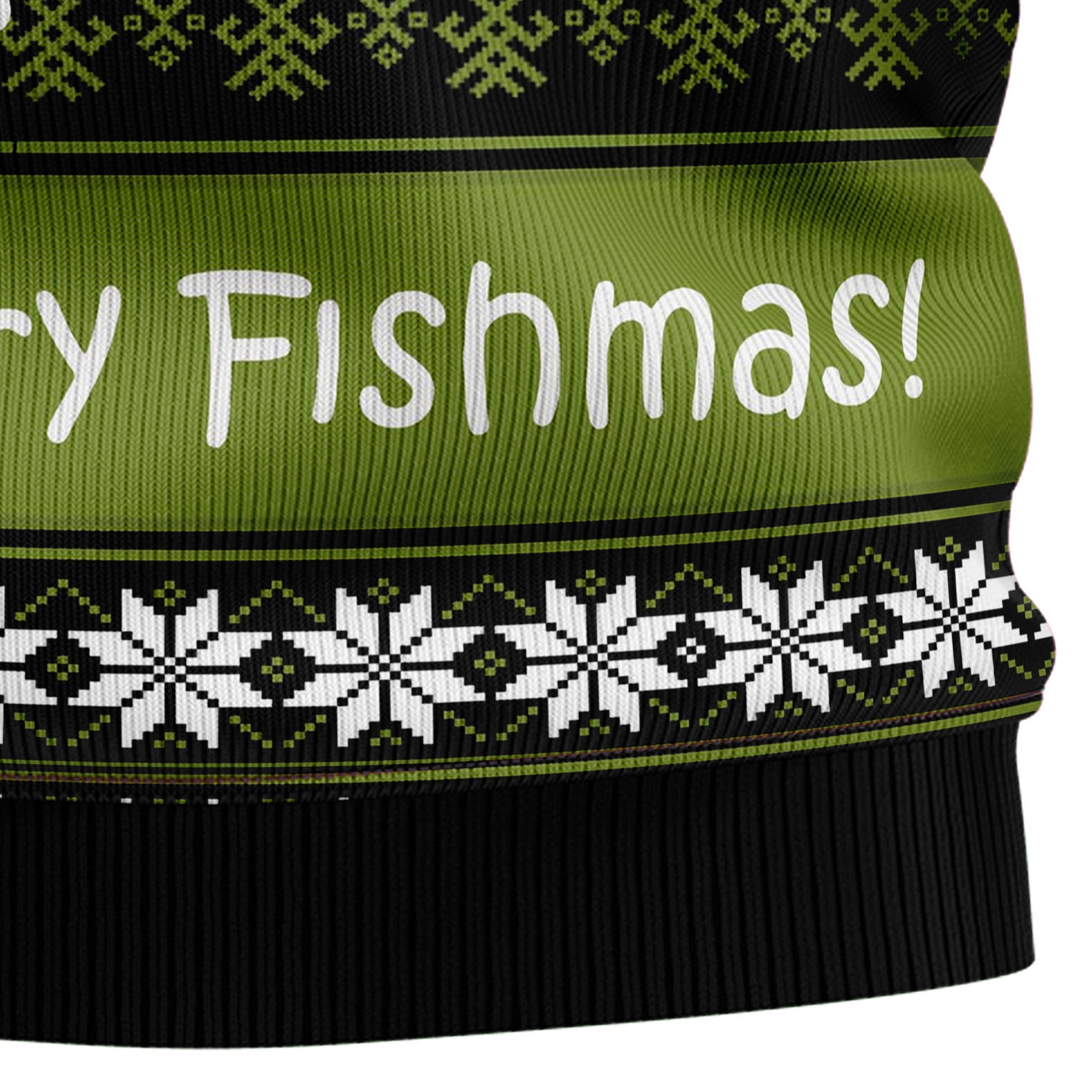 Fishing Merry Fishmas Ugly Christmas Sweater - Unisex Holiday Party Pullover, Funny Christmas Gift for Men Women
