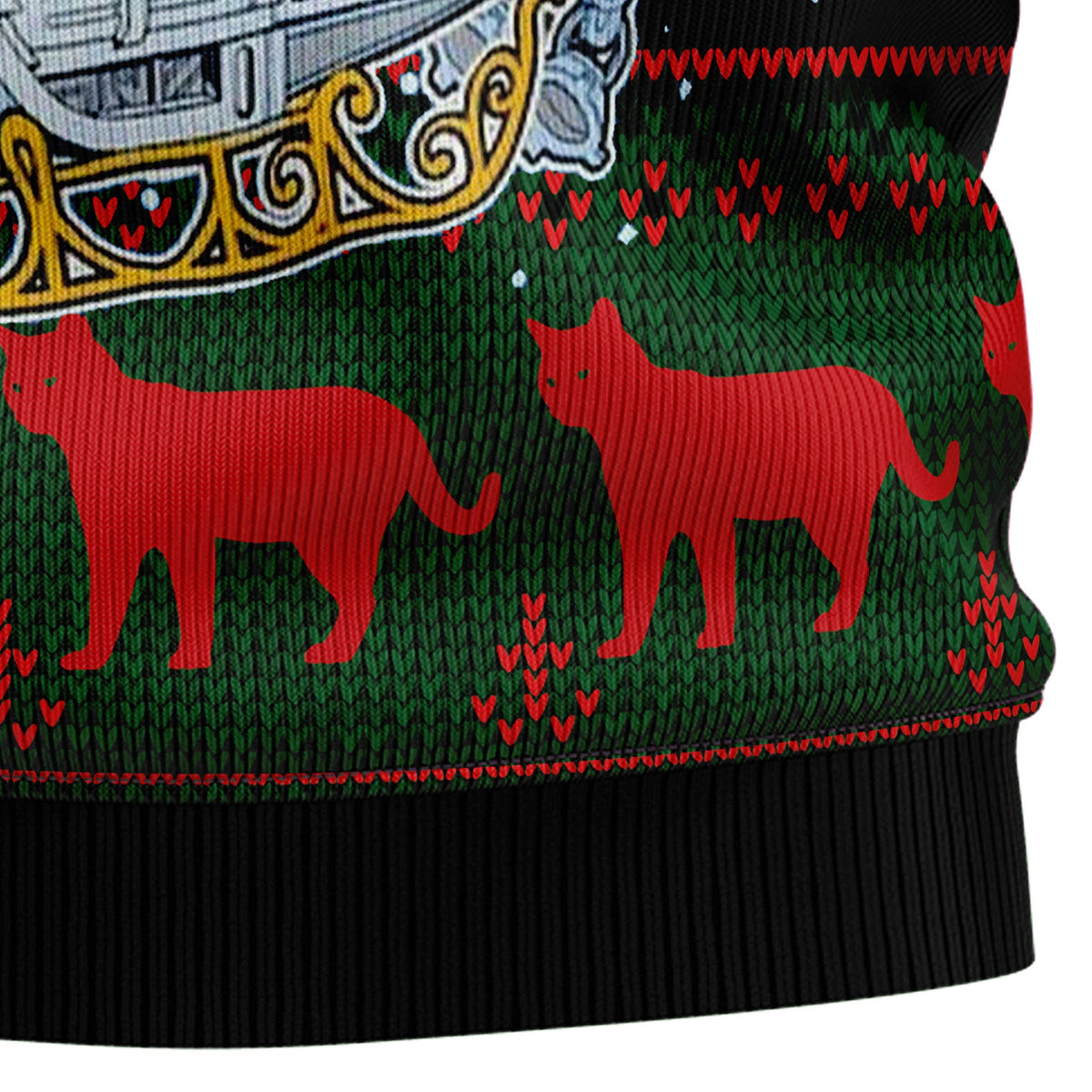 Black Cat Sleigh To Death Star Ugly Christmas Sweater, Funny Cat Christmas Sweater, Cat Lover Holiday Gift