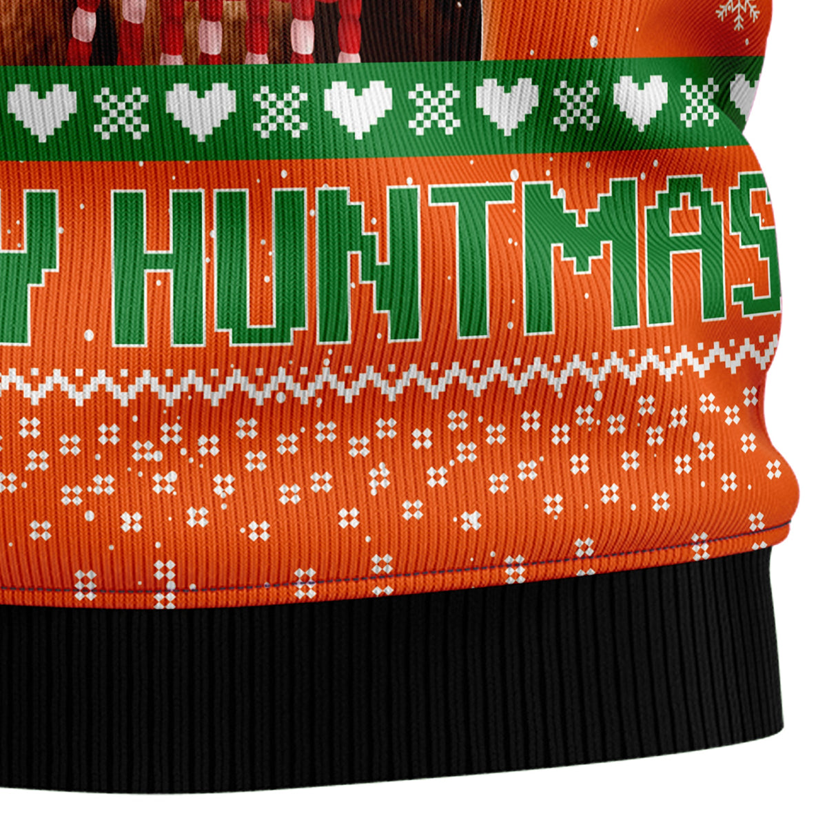 Deer Merry Huntmas Christmas Sweater - Funny Ugly Christmas Sweater for Men and Women, Unisex Holiday Party Outfit