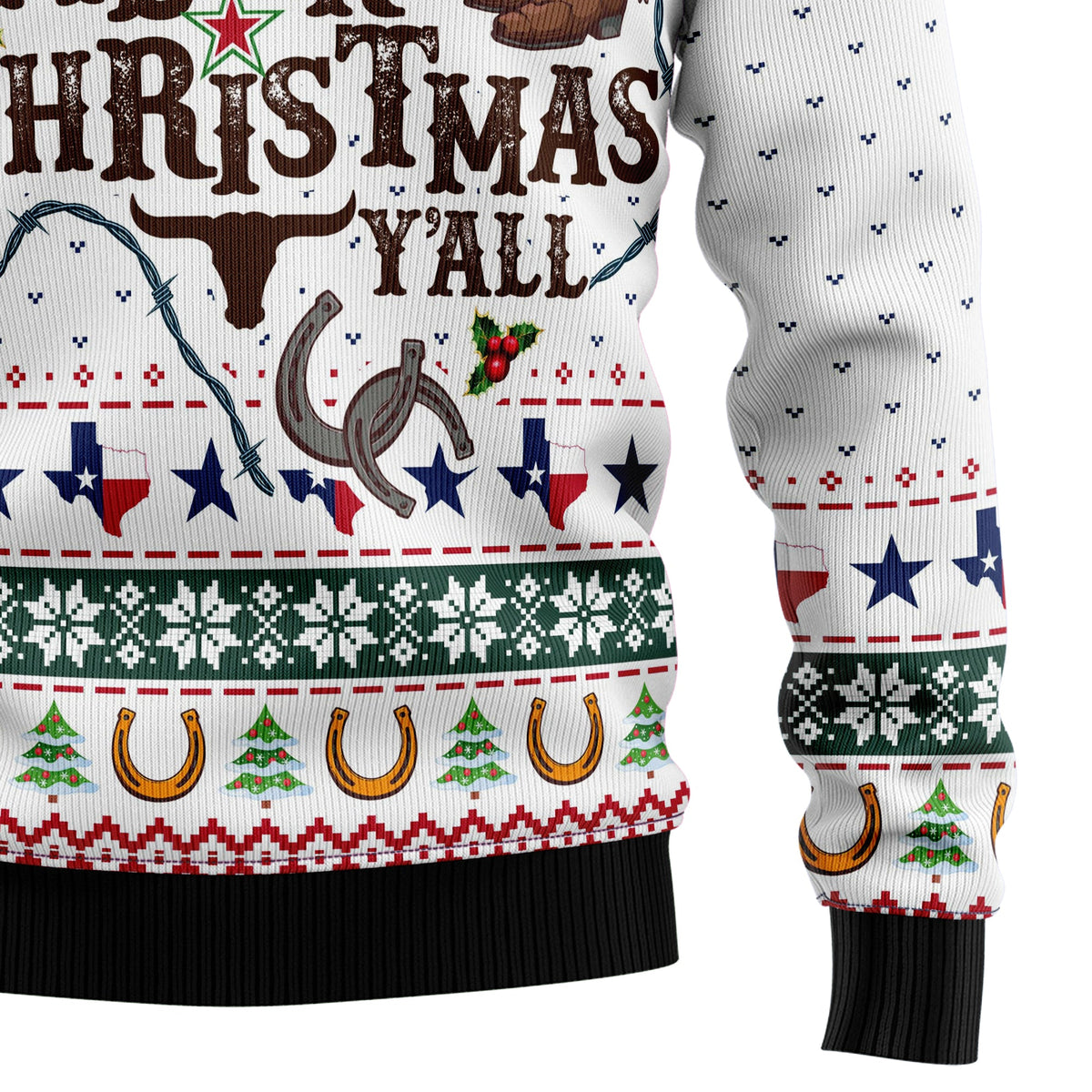 Texas Merry Christmas Ugly Sweater, Funny Western Christmas Sweater for Texans, Holiday Party Gift for Cowboys and Country Fans