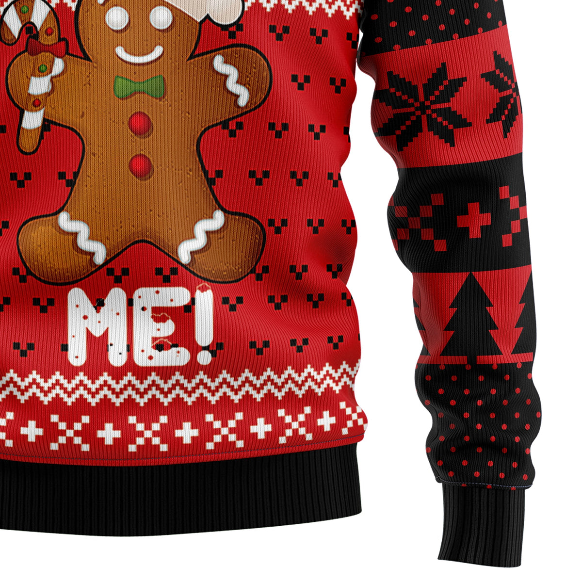 Christmas Bite Me Gingerbread Sweater - Funny Ugly Christmas Sweater for Men and Women, Unisex Holiday Party Outfit