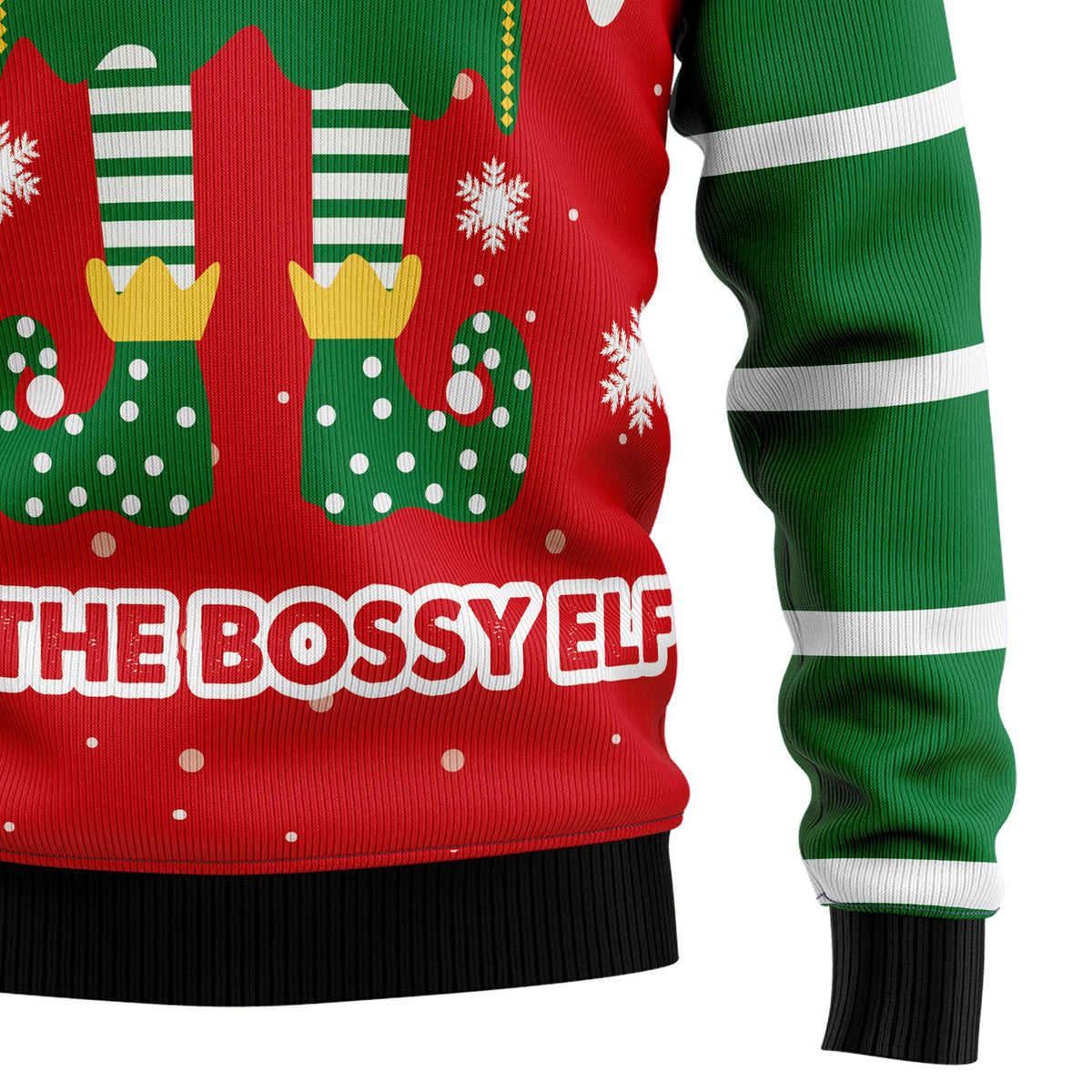 Bossy Elf Christmas Sweater - Funny Ugly Christmas Sweater for Men and Women, Unisex Holiday Party Outfit