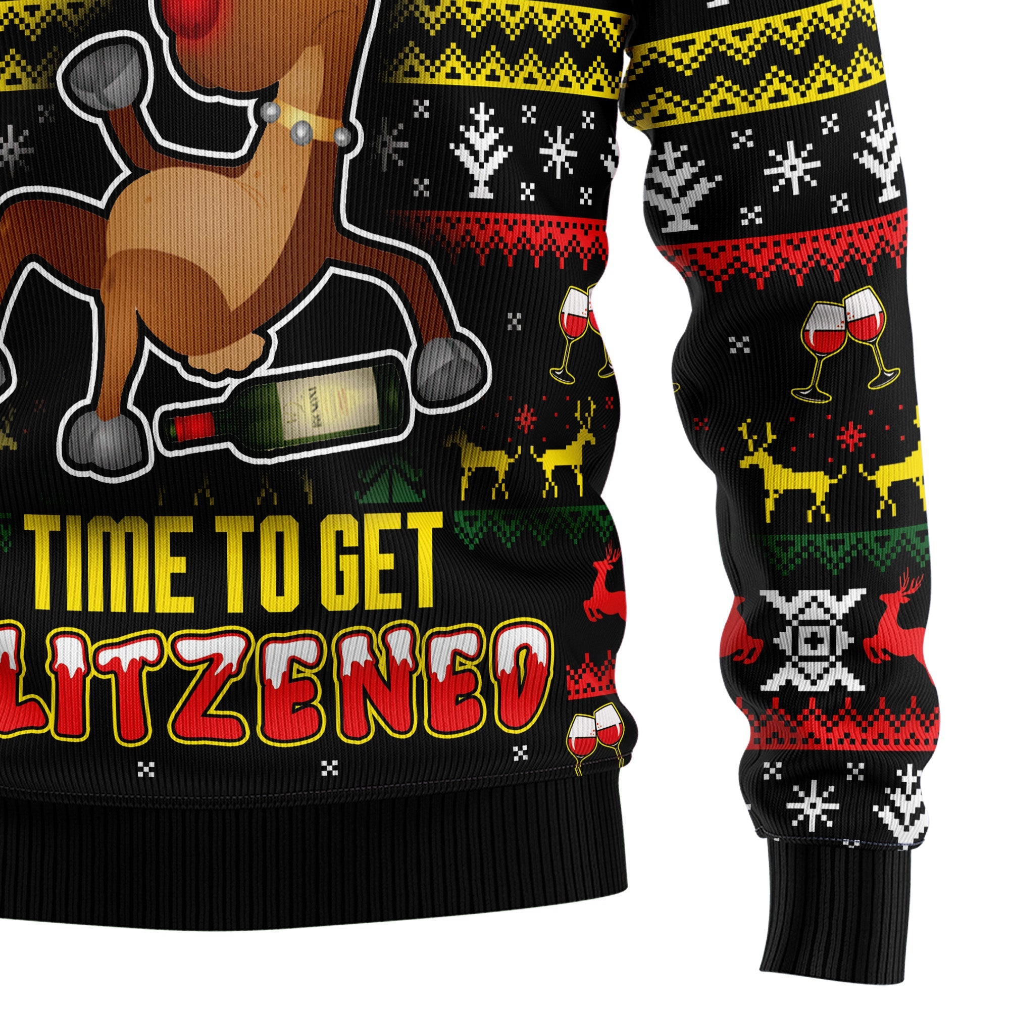 Reindeer Ugly Christmas Sweater - Time To Get Blitzened, Funny Holiday Party Outfit for Men and Women, Xmas Gift 2026