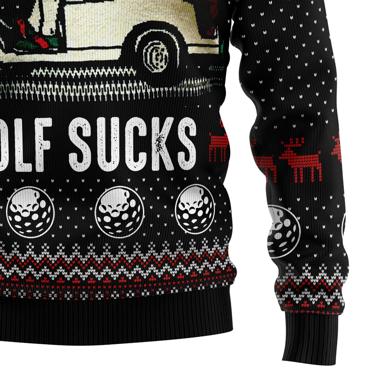Golf Sucks Christmas Sweater - Funny Ugly Christmas Sweater for Men and Women, Unisex Holiday Party Outfit