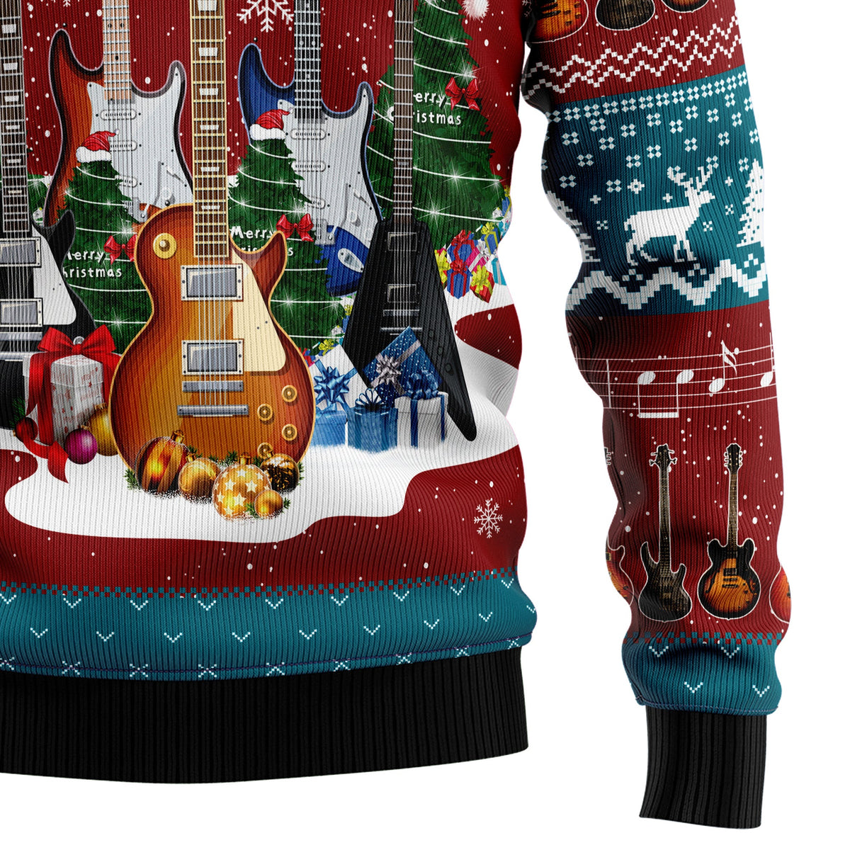Guitar Christmas Ugly Christmas Sweater, Music Christmas Sweater, Guitar Player Holiday Gift for Men Women