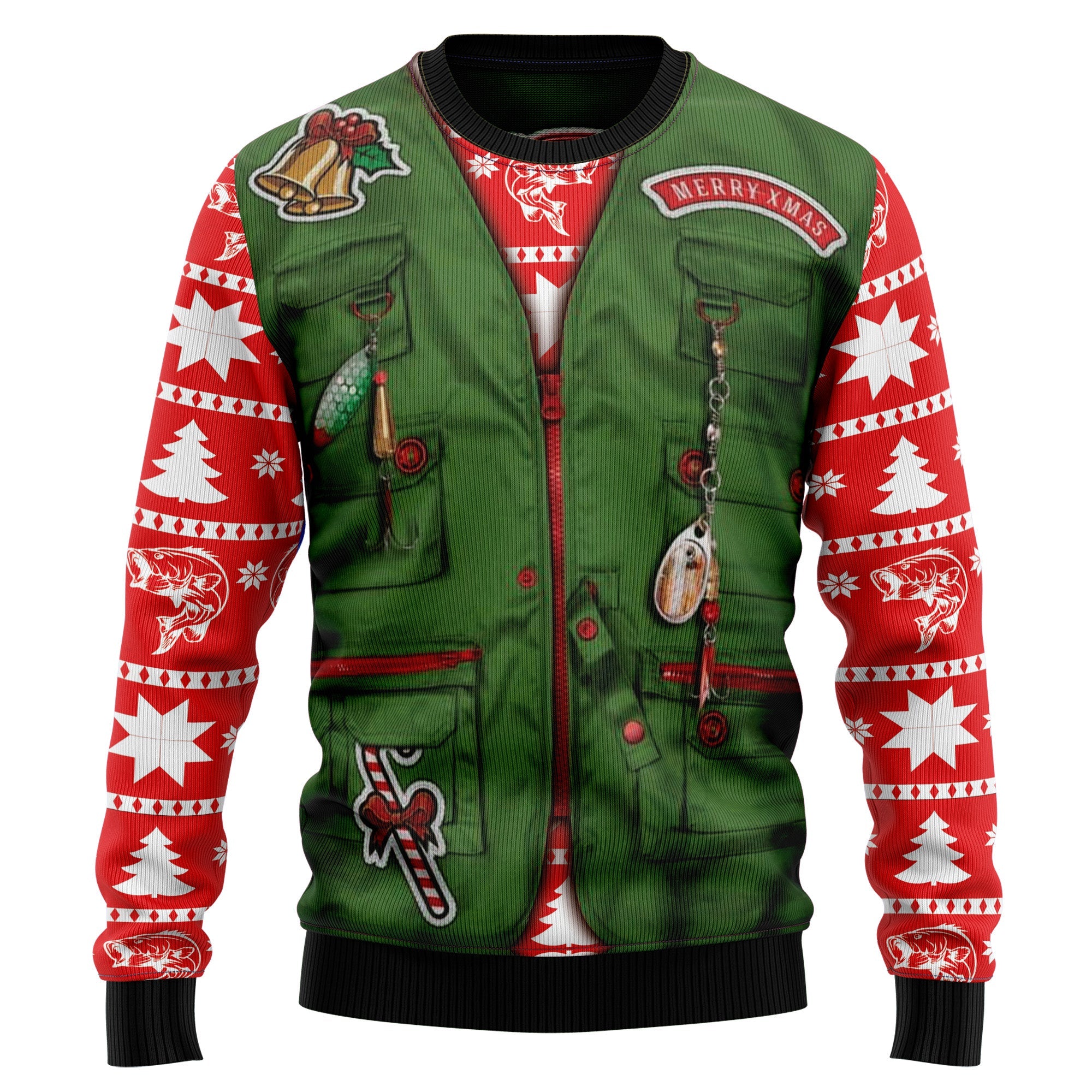 Merry Fishmas Ugly Christmas Sweater - Funny Holiday Party Pullover for Men and Women, Festive Christmas Gift 2026
