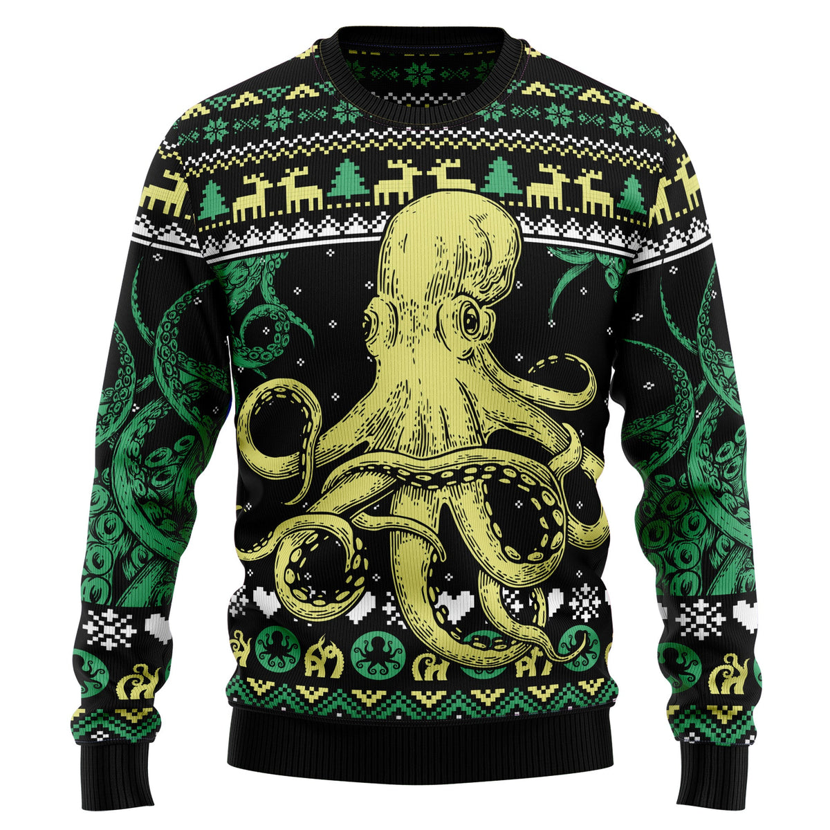 Cool Octopus Ugly Christmas Sweater, Funny Ocean Animal Christmas Sweater for Men Women, Unique Holiday Gift for Sea Life Fans