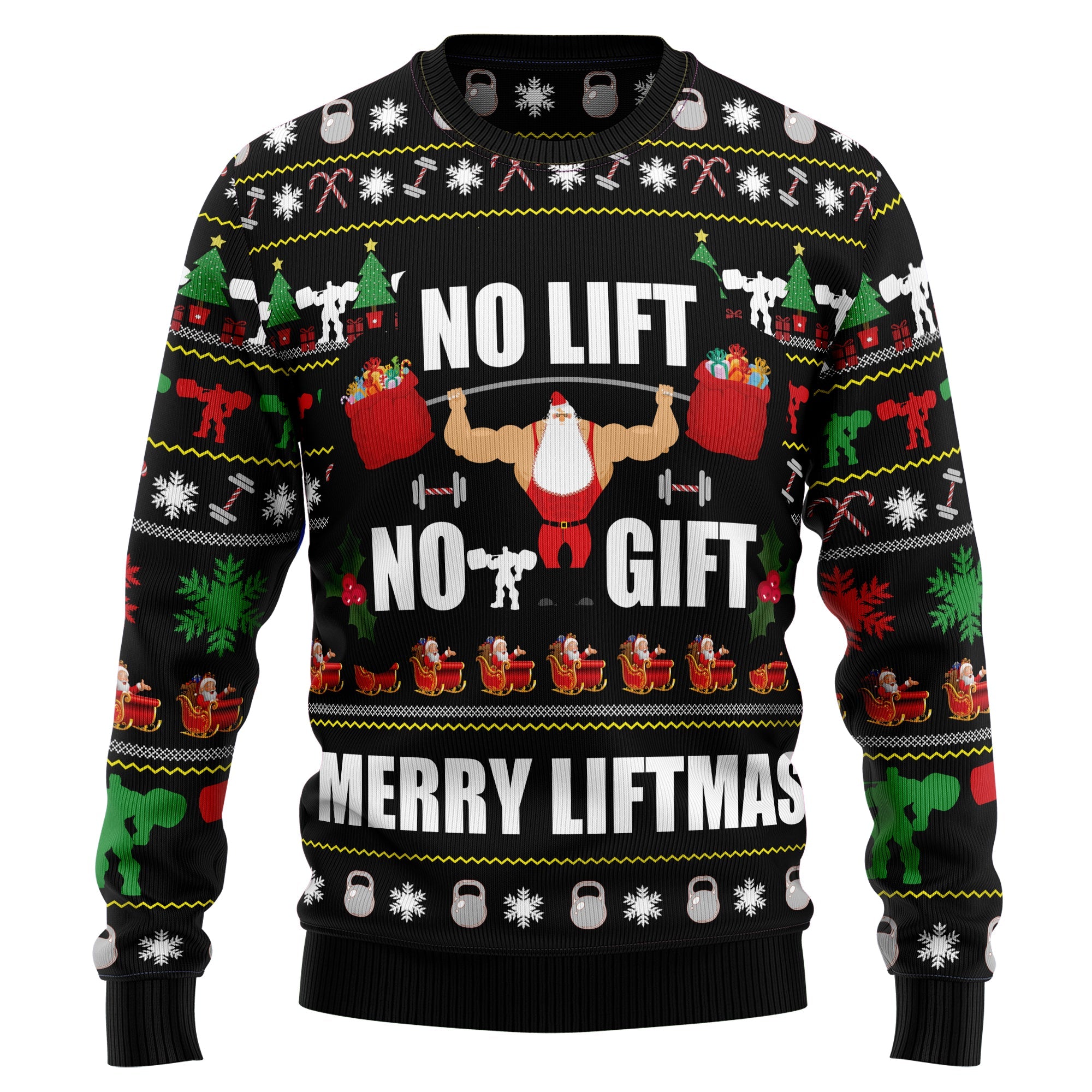 No Lift No Gift Ugly Christmas Sweater - Funny Holiday Party Pullover for Men and Women, Festive Christmas Gift 2026