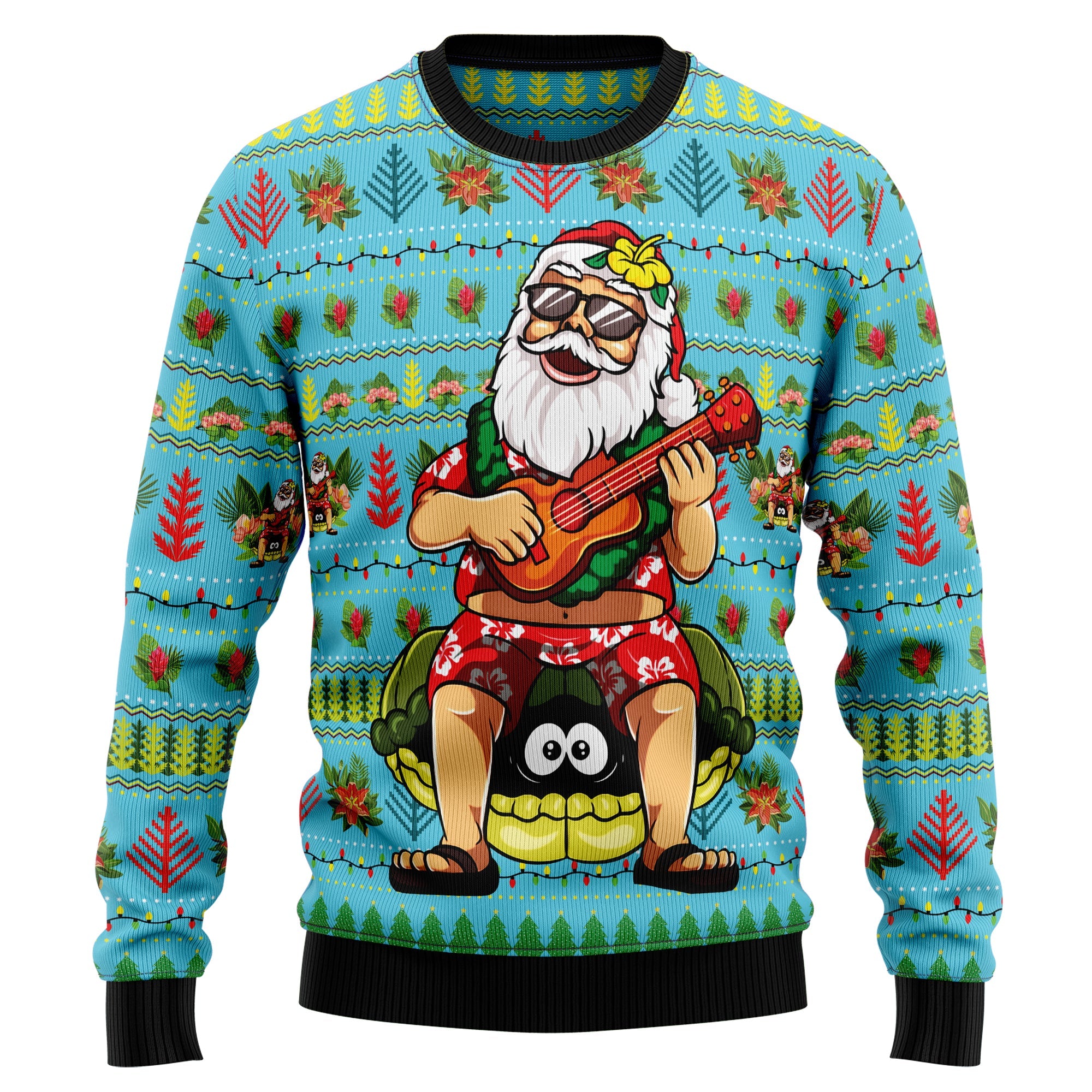 Hawaiian Christmas Santa Claus Ugly Christmas Sweater - Funny Holiday Party Outfit for Men and Women, Xmas Gift 2026