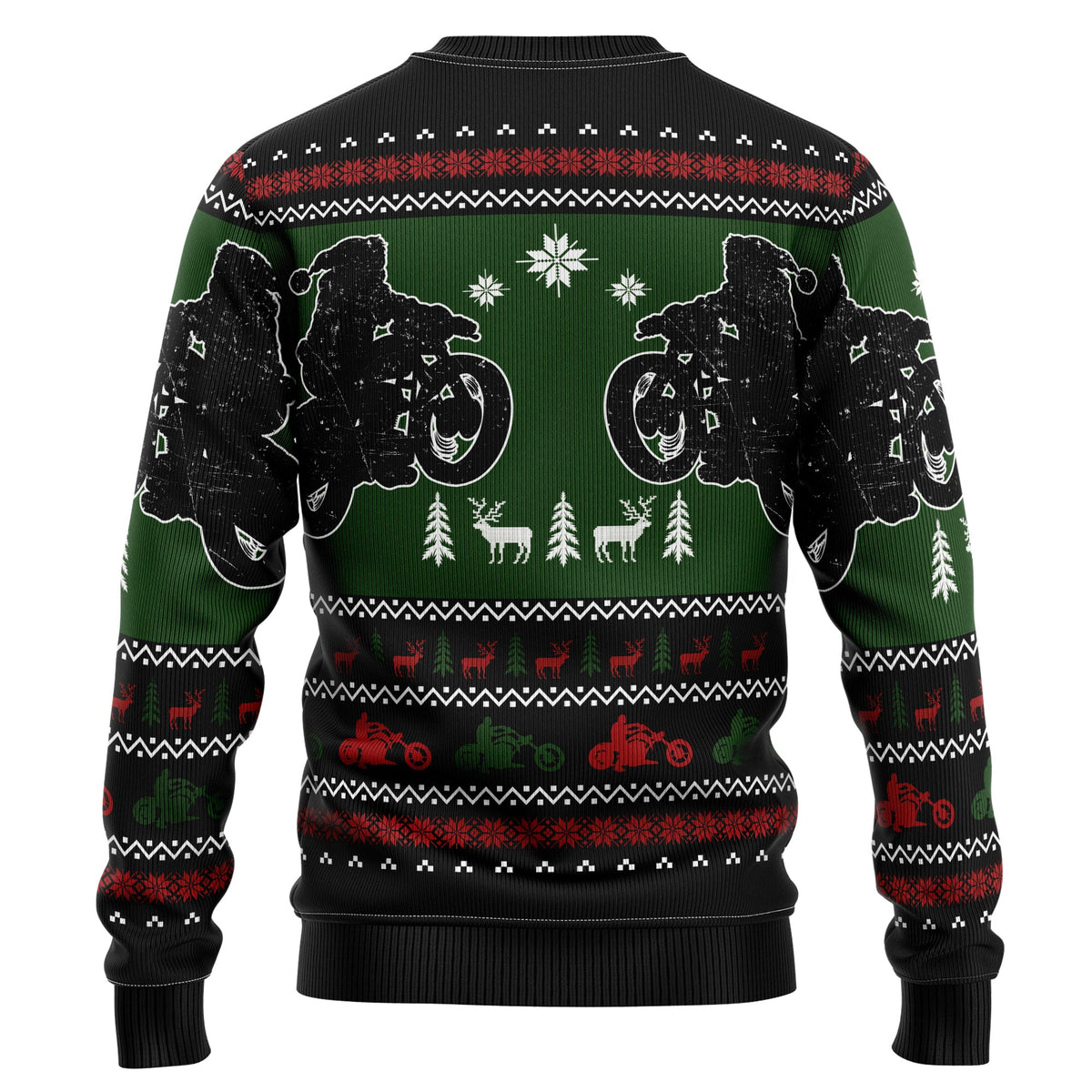 Santa Born To Ride Christmas Sweater - Funny Ugly Christmas Sweater for Men and Women, Unisex Holiday Party Outfit